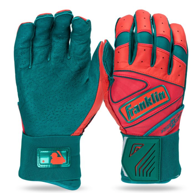 Franklin Youth Infinite Powerstrap Batting Gloves - Teal/Coral