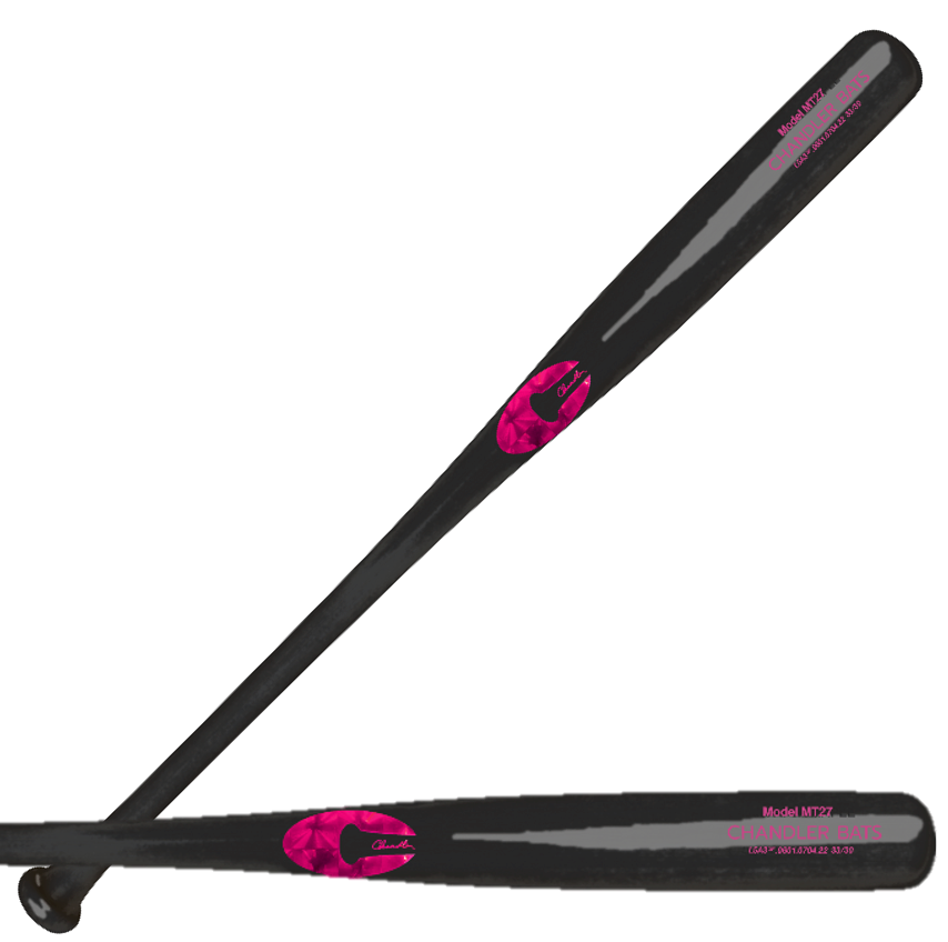 Chandler MT27 Maple Wood Baseball Bat Black Pink