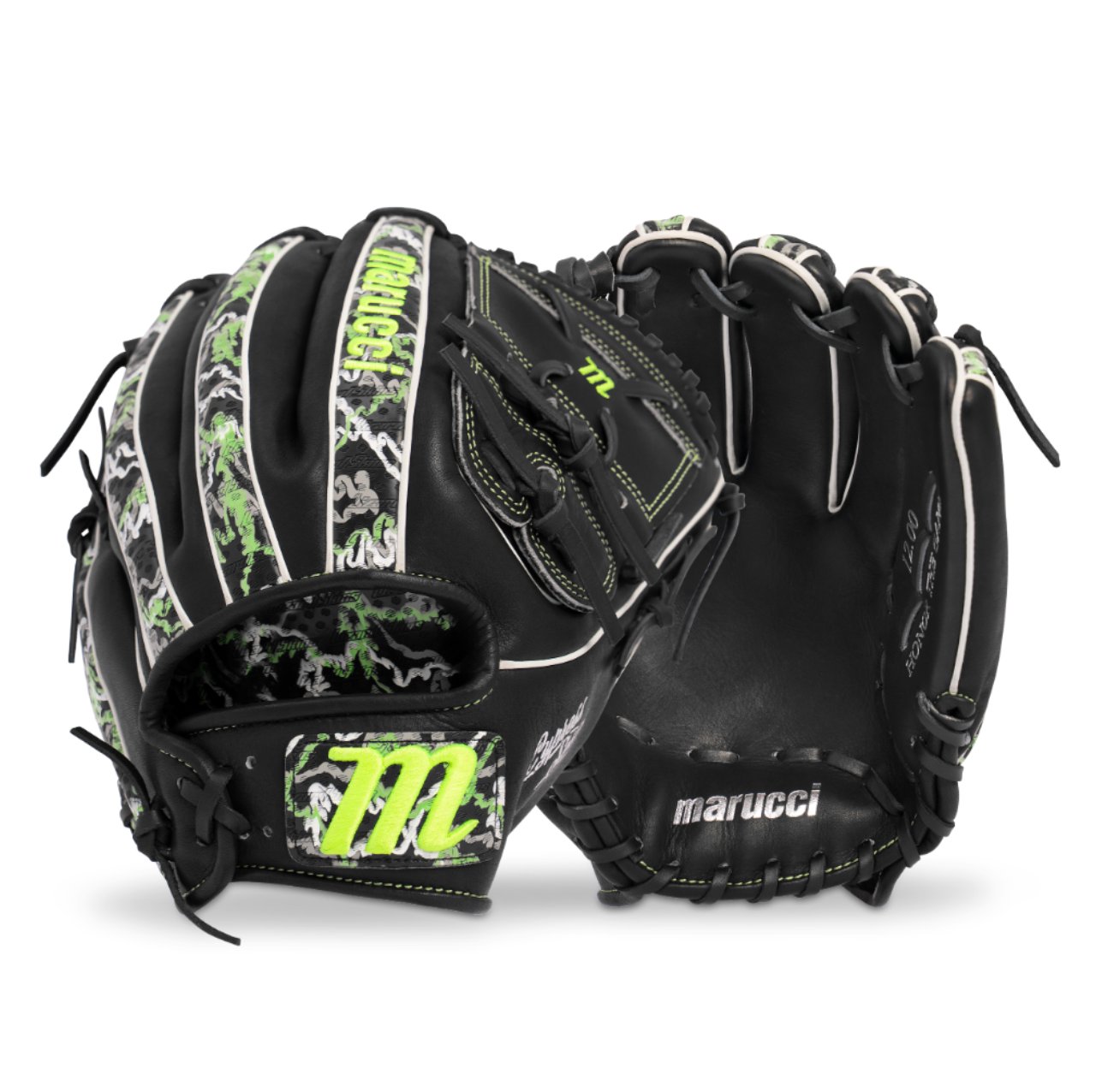 Marucci Lizard Skins Cypress 45K2LS Two Piece Web 12" Baseball Glove Black/Goblin Camo