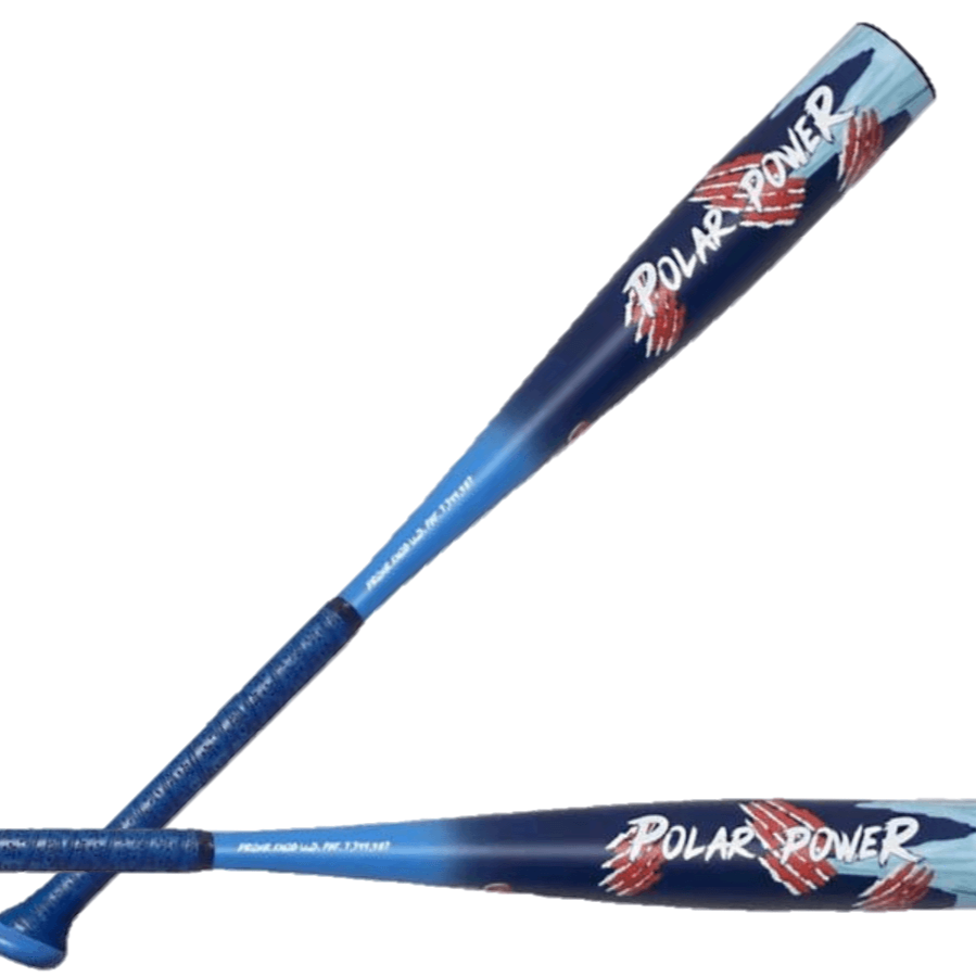 Polar Power Metal Bat in blue and red, featuring ProXR knob technology and USSSA certification for youth players.