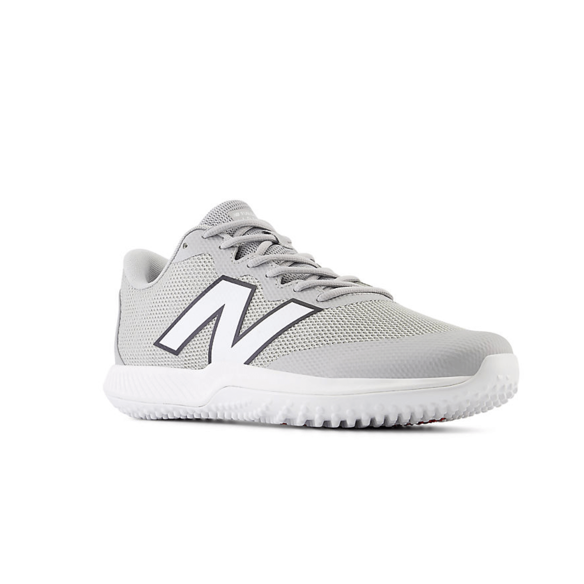 New Balance FuelCell 4040v7 Turf Trainer in grey, designed for elite ballplayers with a lightweight and energetic feel.
