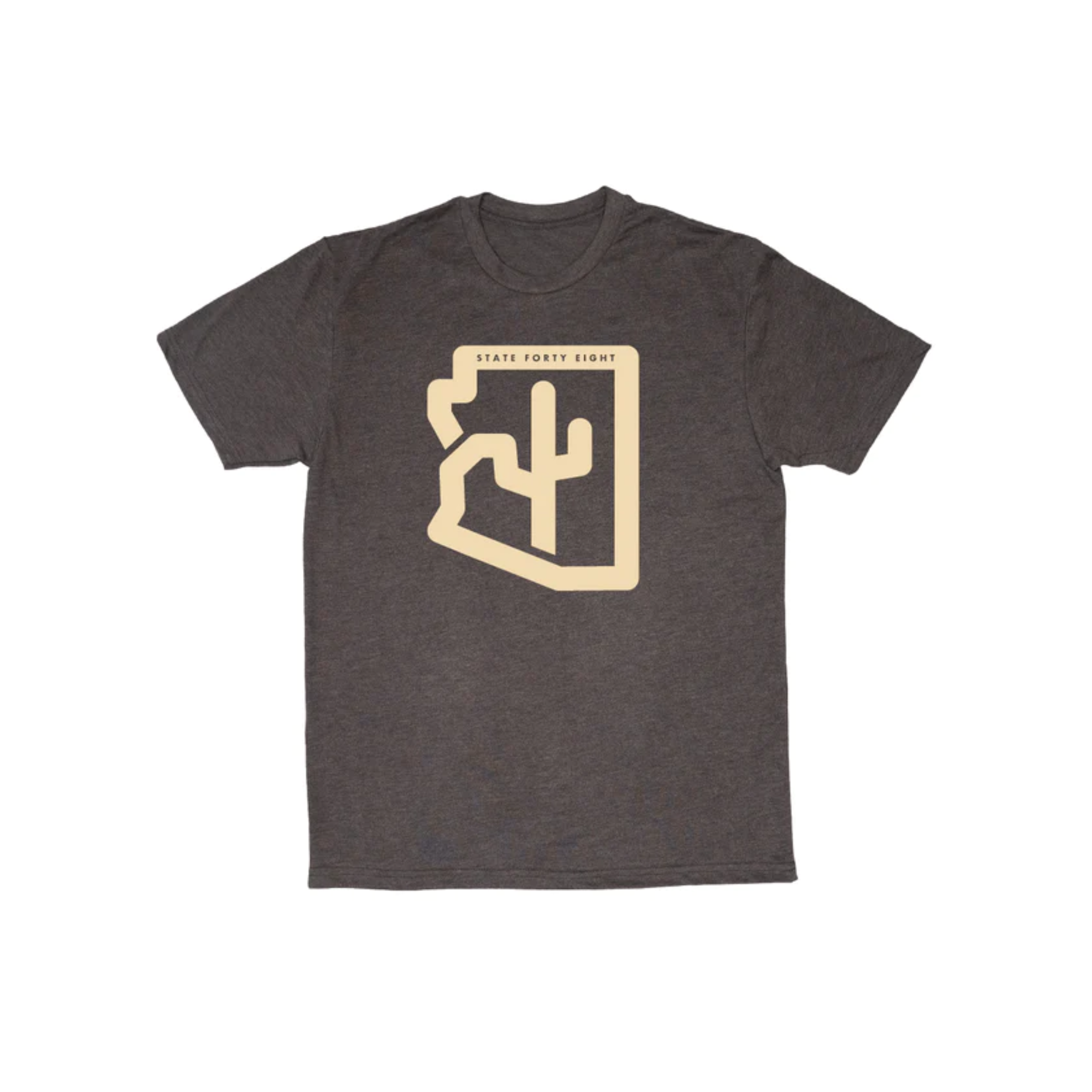 State Forty Eight Mens Crew Neck Cactus Brown And Cream