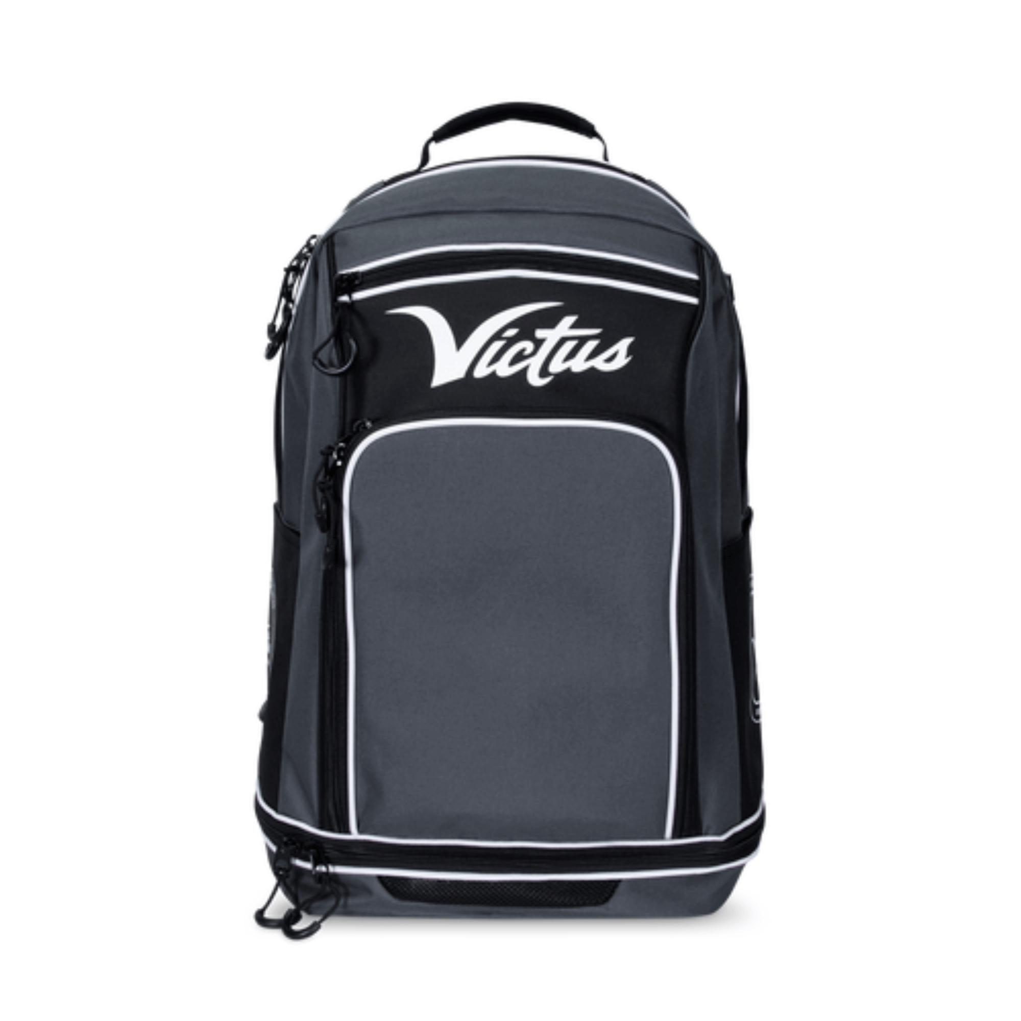 Gray/Black Victus DNA Bat Pack with external bat sleeves and plastic clips