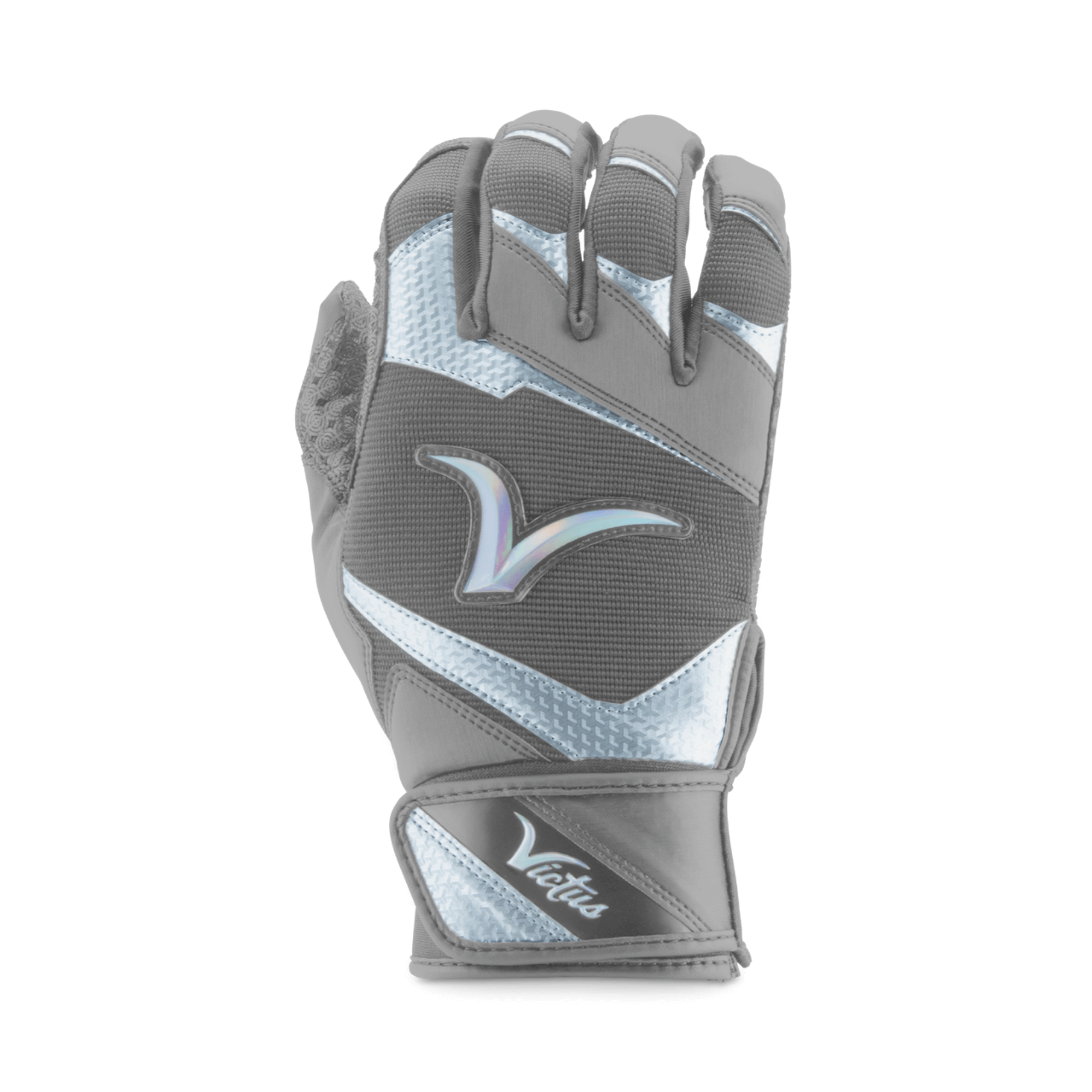 Victus Showtime Glove Adult Gray with Cabretta sheepskin palm for enhanced grip and durability. Perfect for batting.