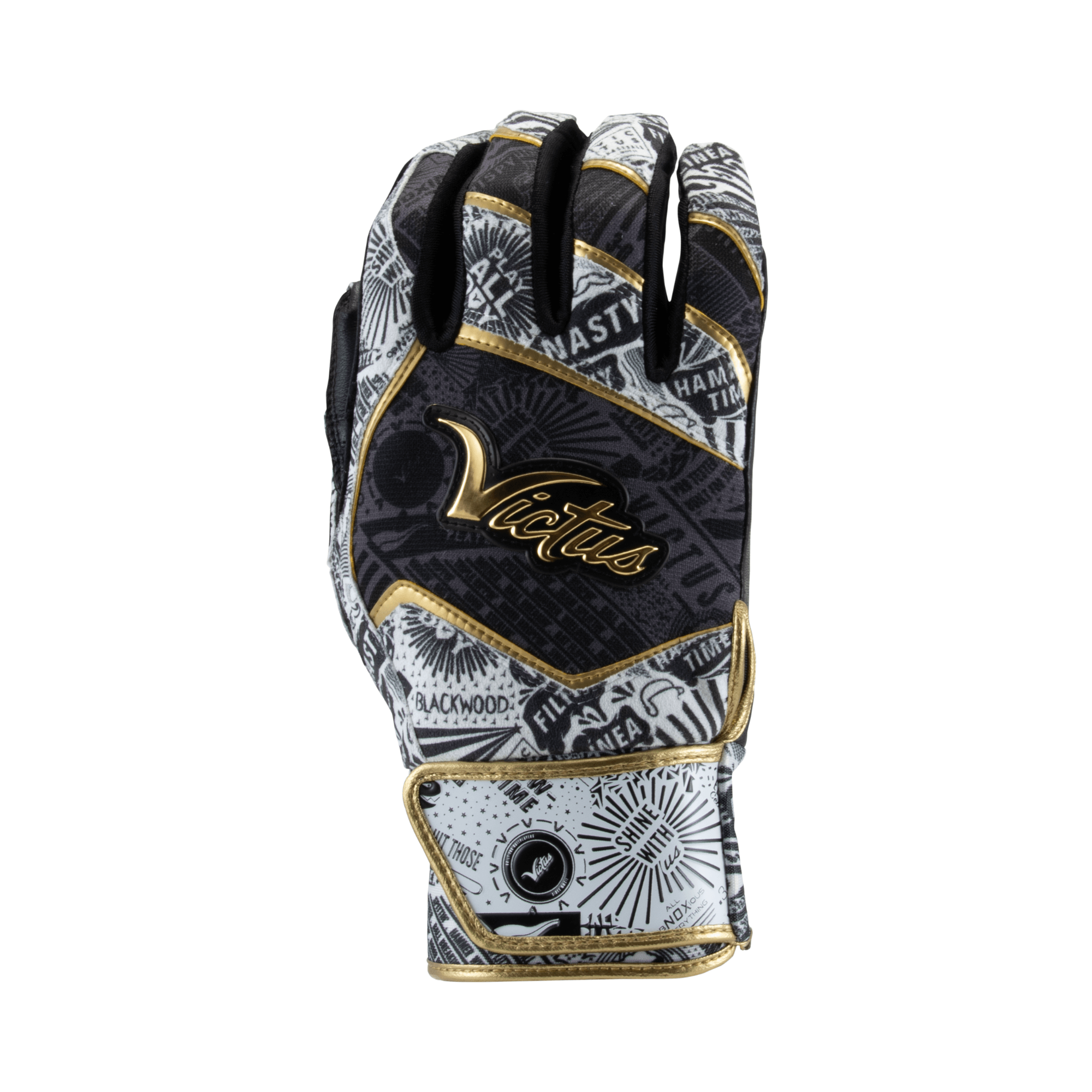 Victus Nox Batting Glove in Black and Gold