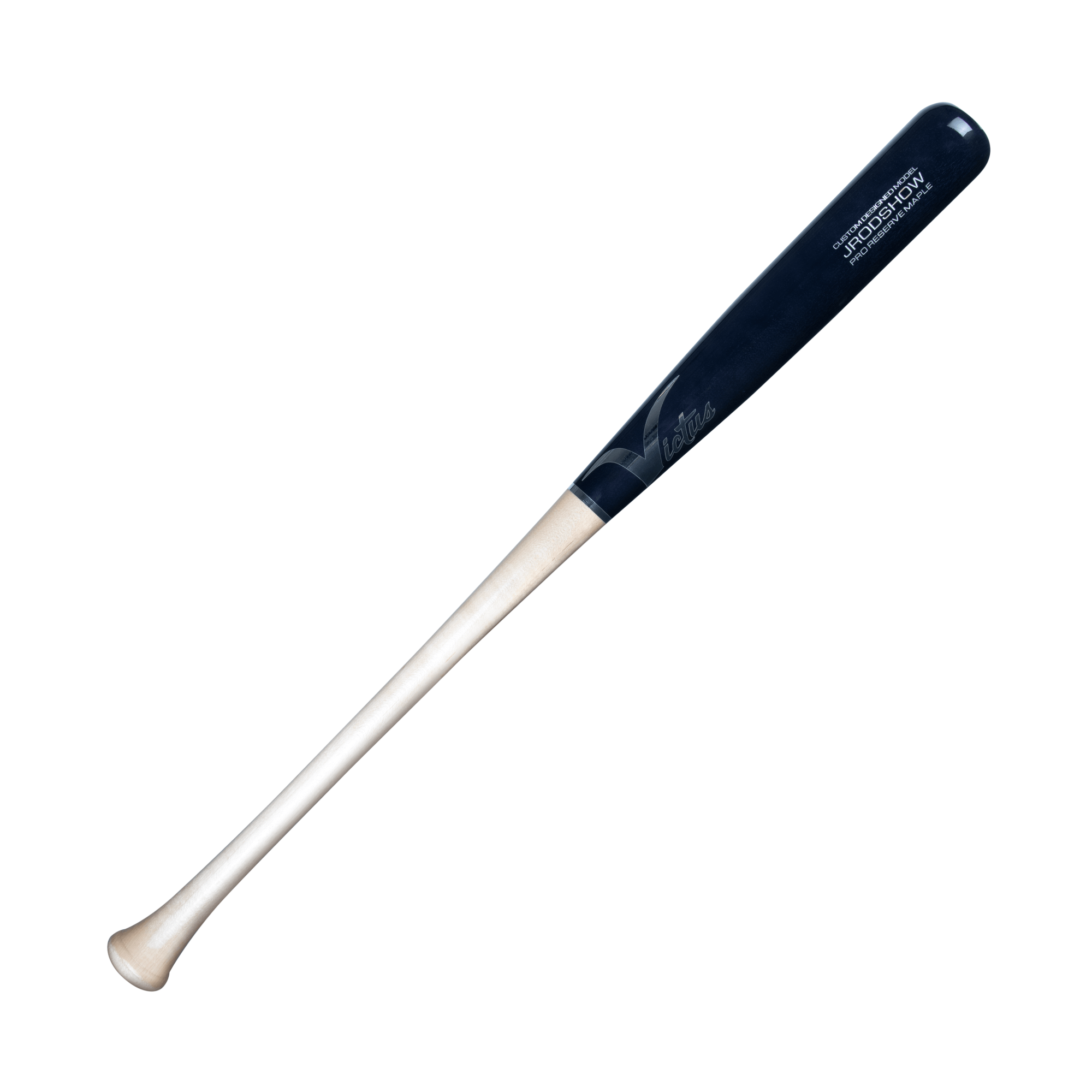 Victus JROD Show Natural/Charcoal Pro Reserve baseball bat with flared knob and large barrel.