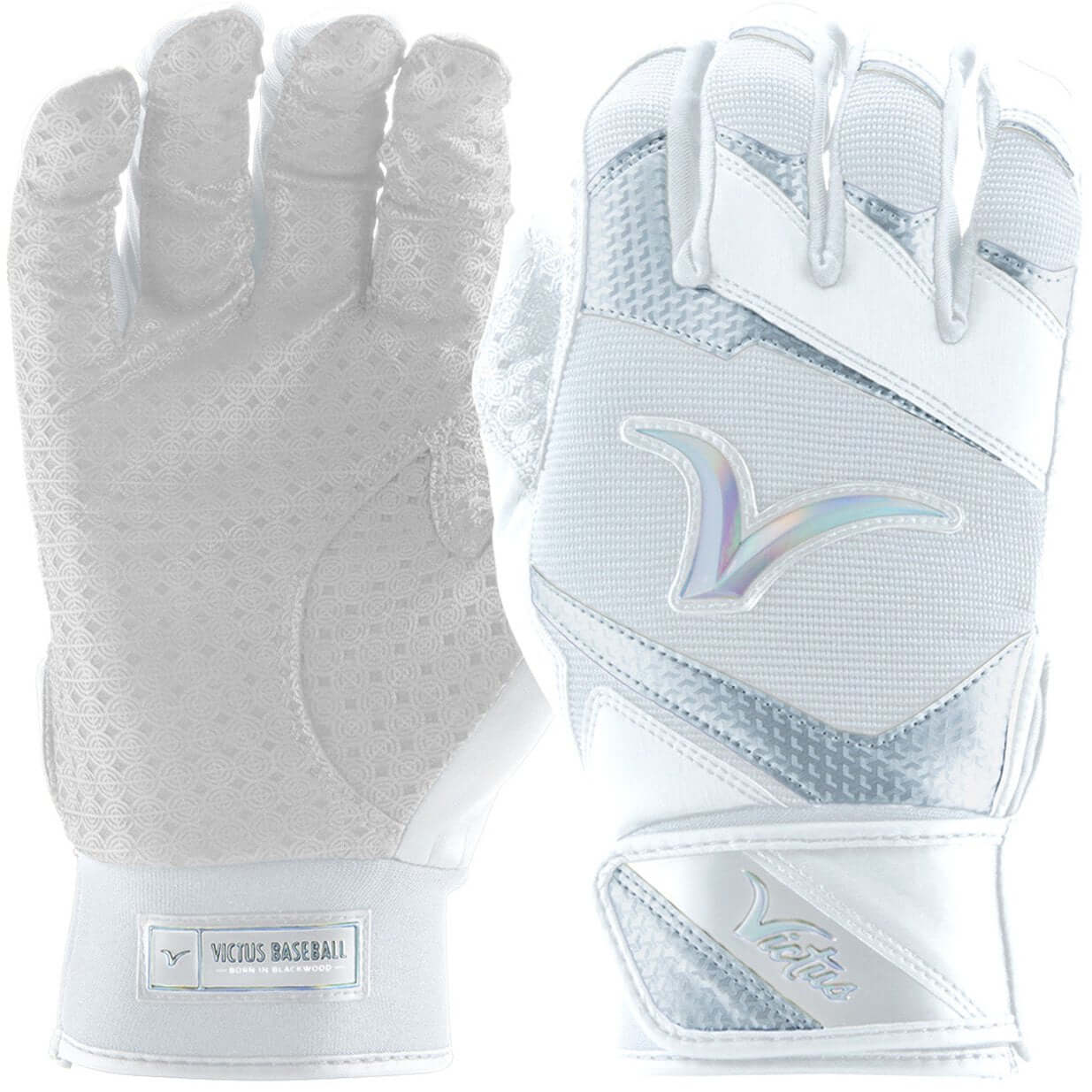 Victus Showtime Glove in white, featuring Cabretta sheepskin palm and two-way stretch inserts for enhanced grip.