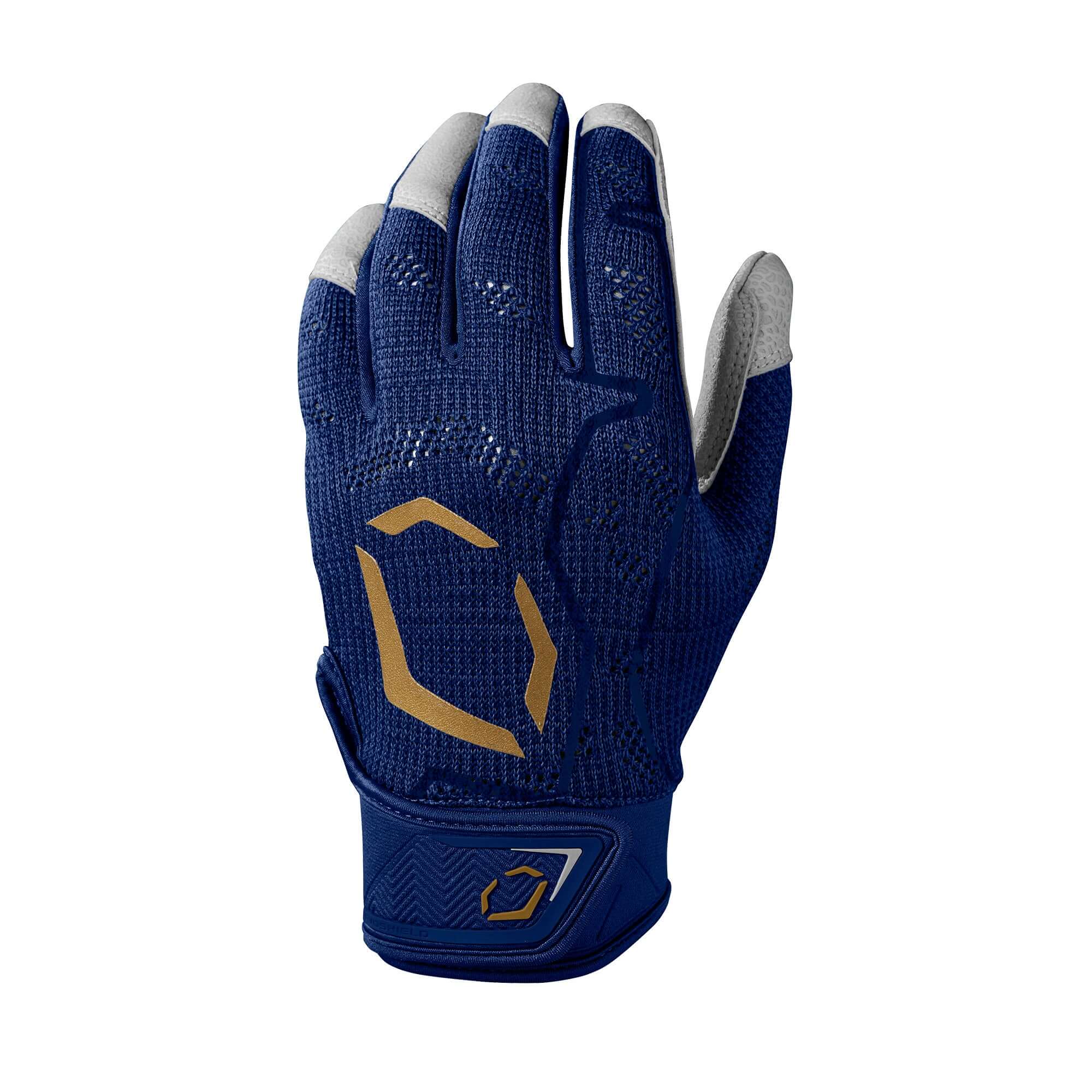 Evoshield Adult Pro-SRZ Navy Batting Gloves with sheepskin leather palm