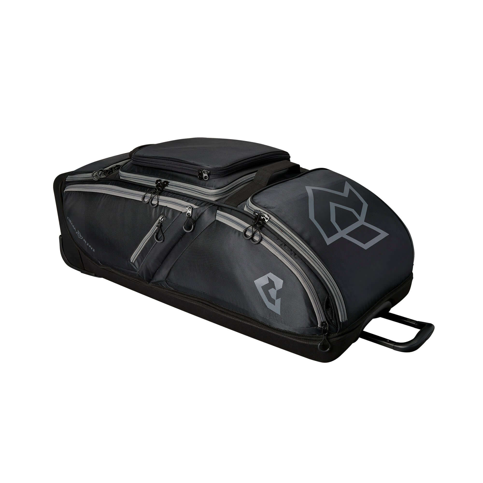 Demarini Spectre Wheeled Bag in black with six padded bat sleeves