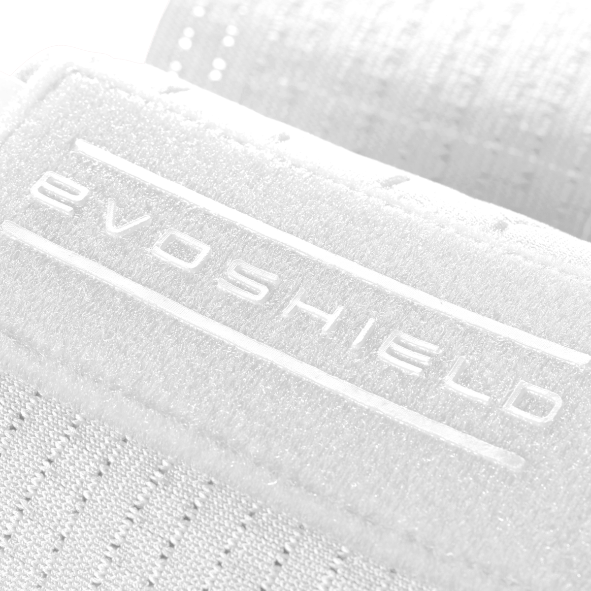 Close-up of EvoShield logo on the Sliding Mitt 2.0, showcasing sleek design and premium materials.