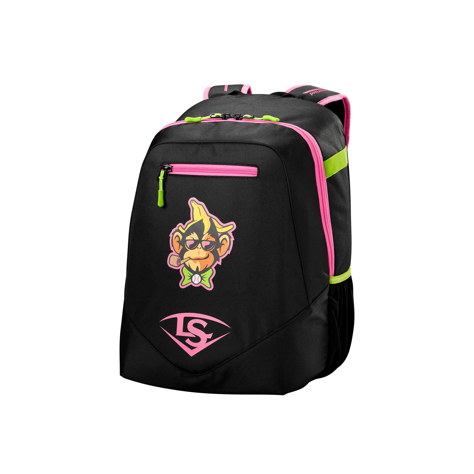 Louisville Slugger Party Animals Stick Pack front view Black Neon Pink