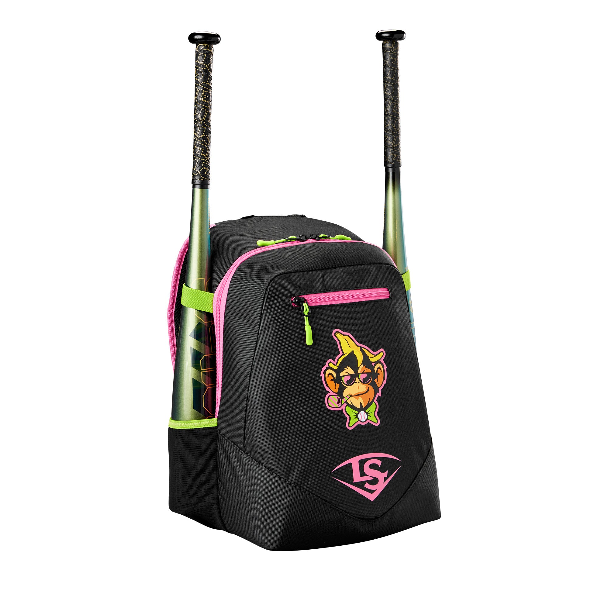 Louisville Slugger Party Animals Stick Pack with baseball bats in side sleeves