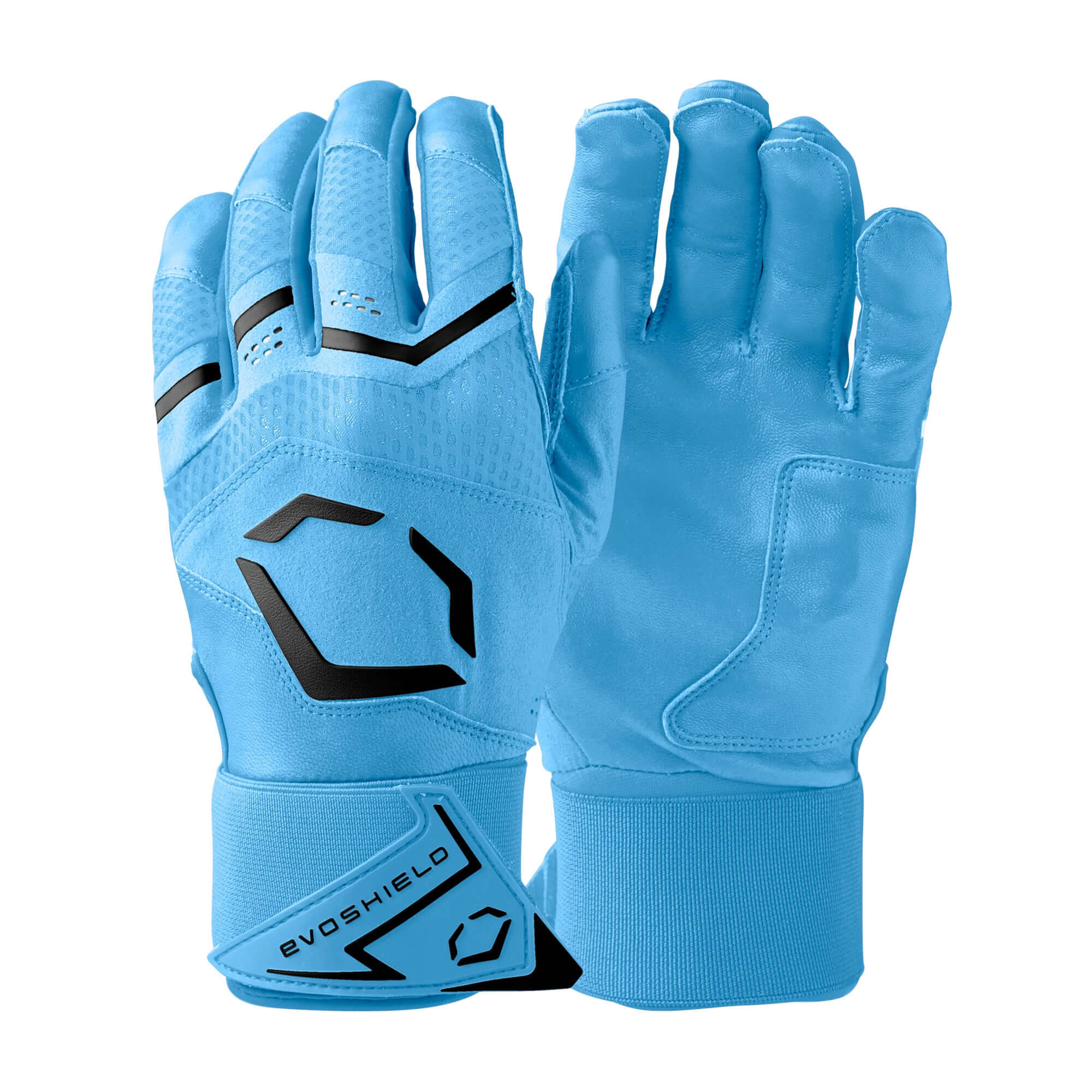 Evoshield Youth Carbyne Batting Glove w/ Strap in Victory Blue back and palm