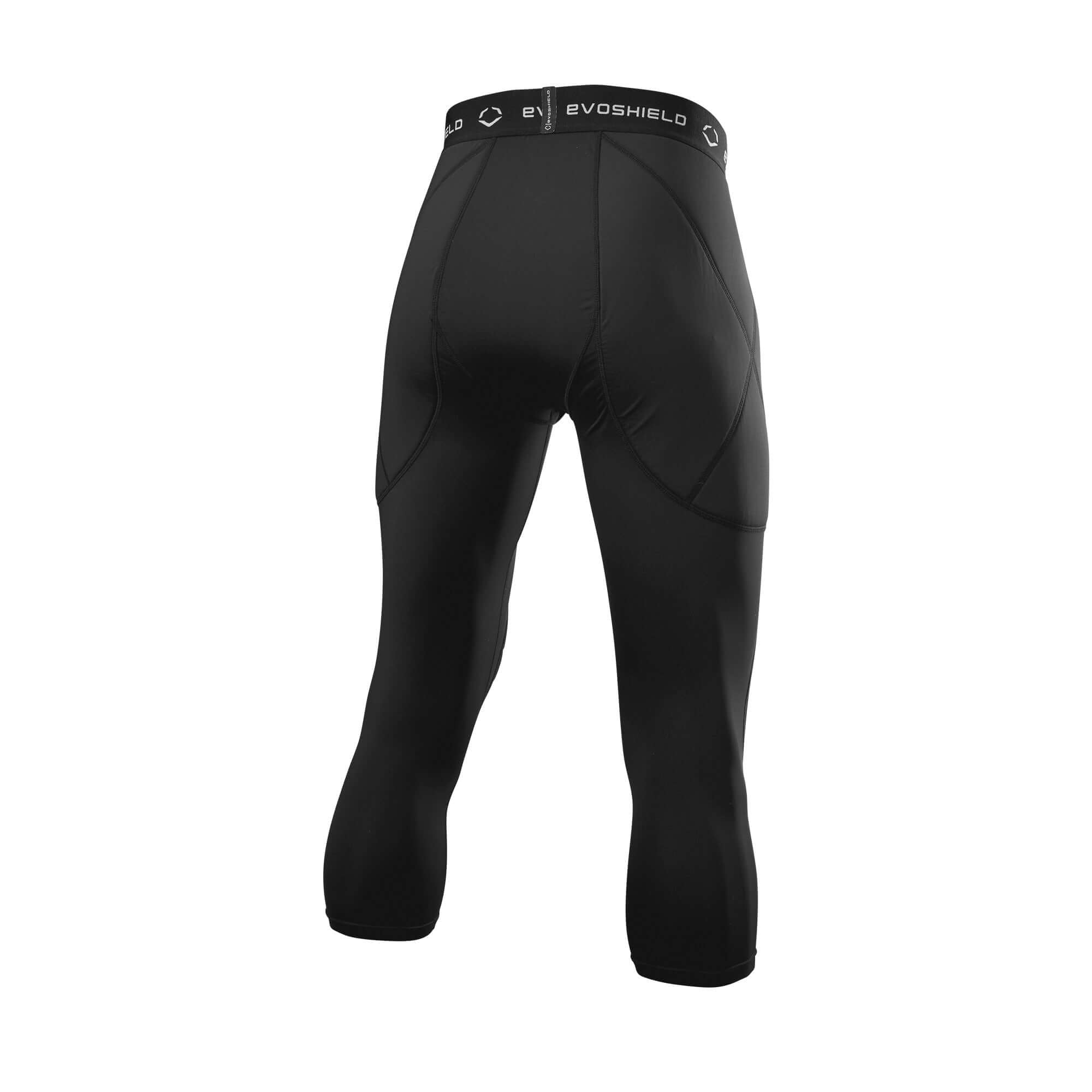 Evoshield Men's 3/4 Sliding Tights Black with EVA Knee Pad protection