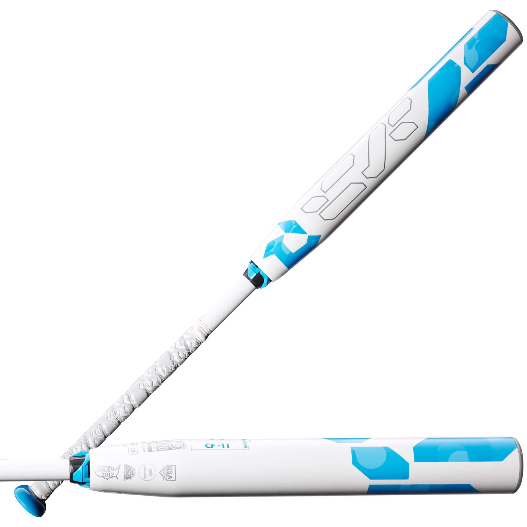 DeMarini 2023 CF Fastpitch (-11) bat with Paraflex Plus Composite Barrel for young softball players.