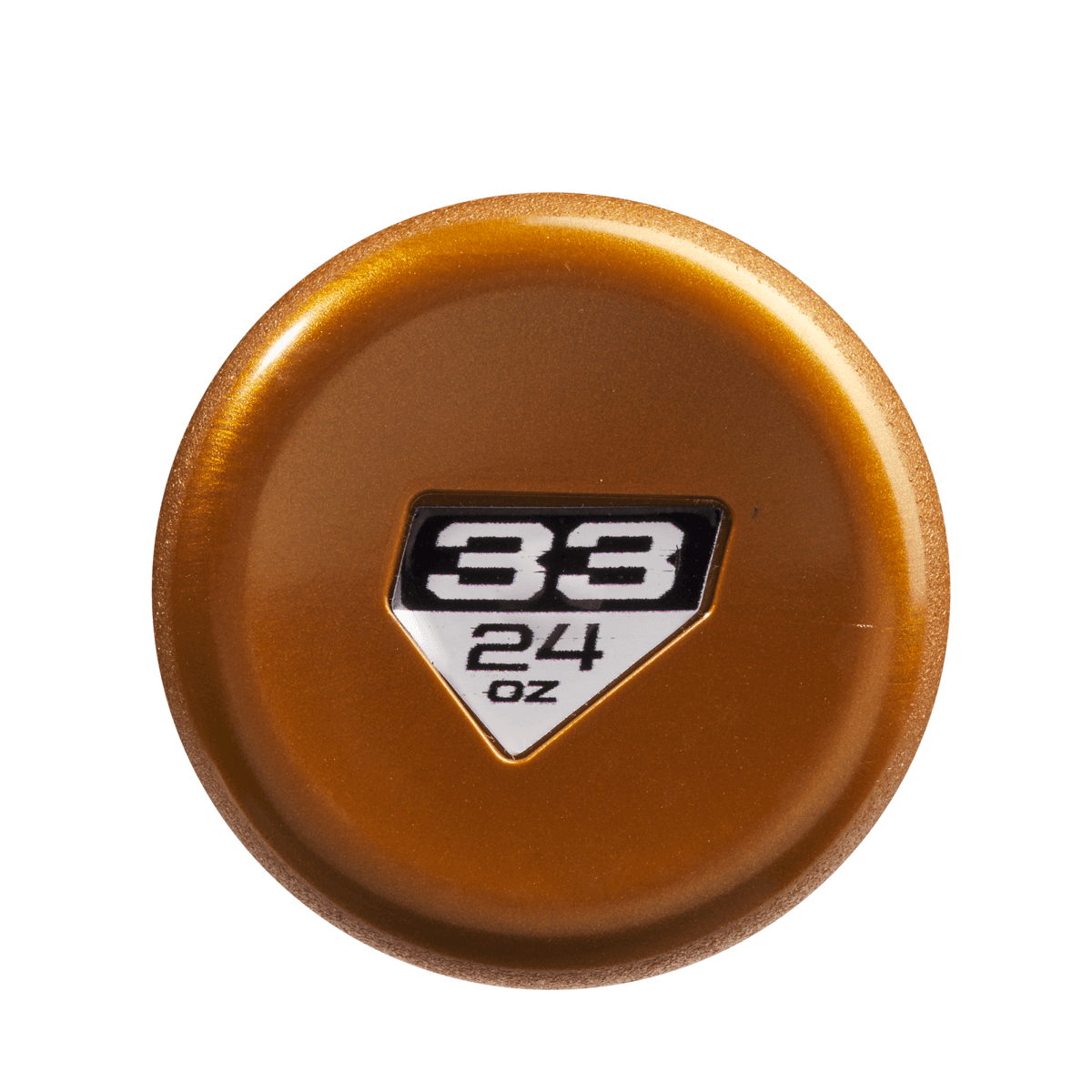 Top view of the DeMarini 2023 Whisper fastpitch bat showing weight and size specifications.