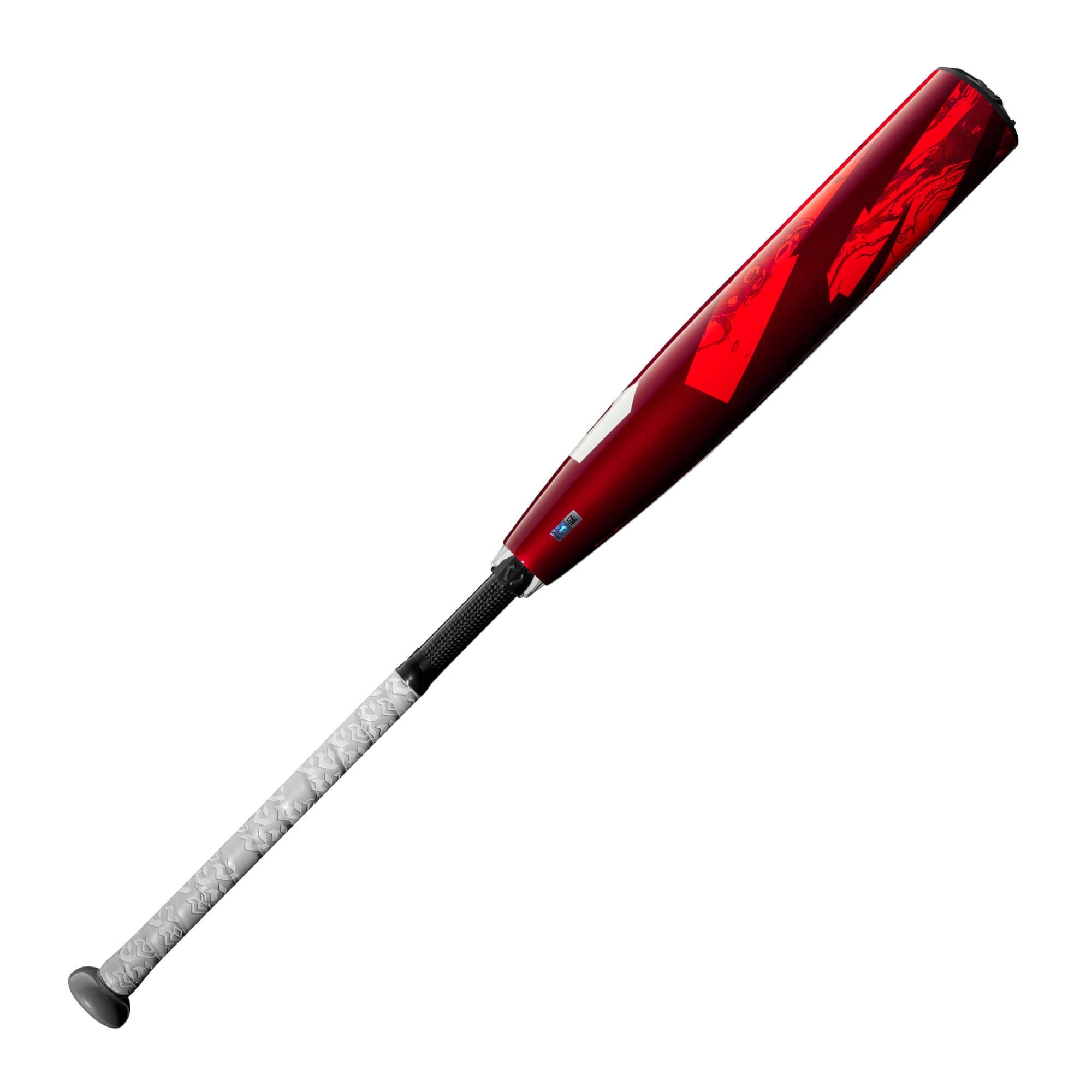 DeMarini 2024 Zoa (-8) USSSA Baseball Bat with a red design and composite handle, ideal for travel ball players.