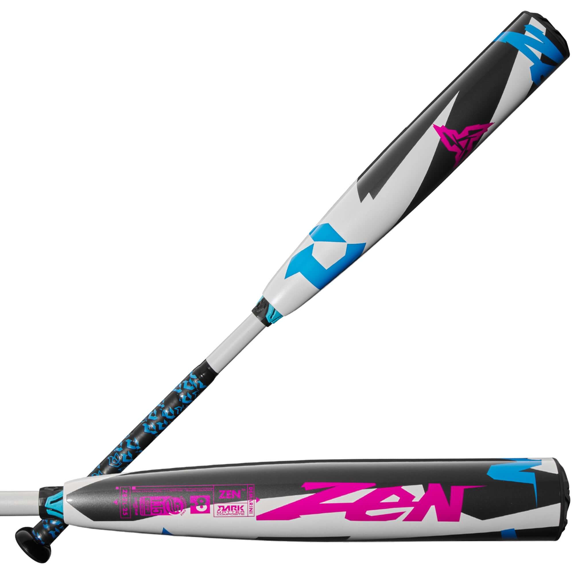 DeMarini Zen SL USSSA 2025 Baseball Bat -8 showcasing Dark Matter Composite design for elite travel ball performance.