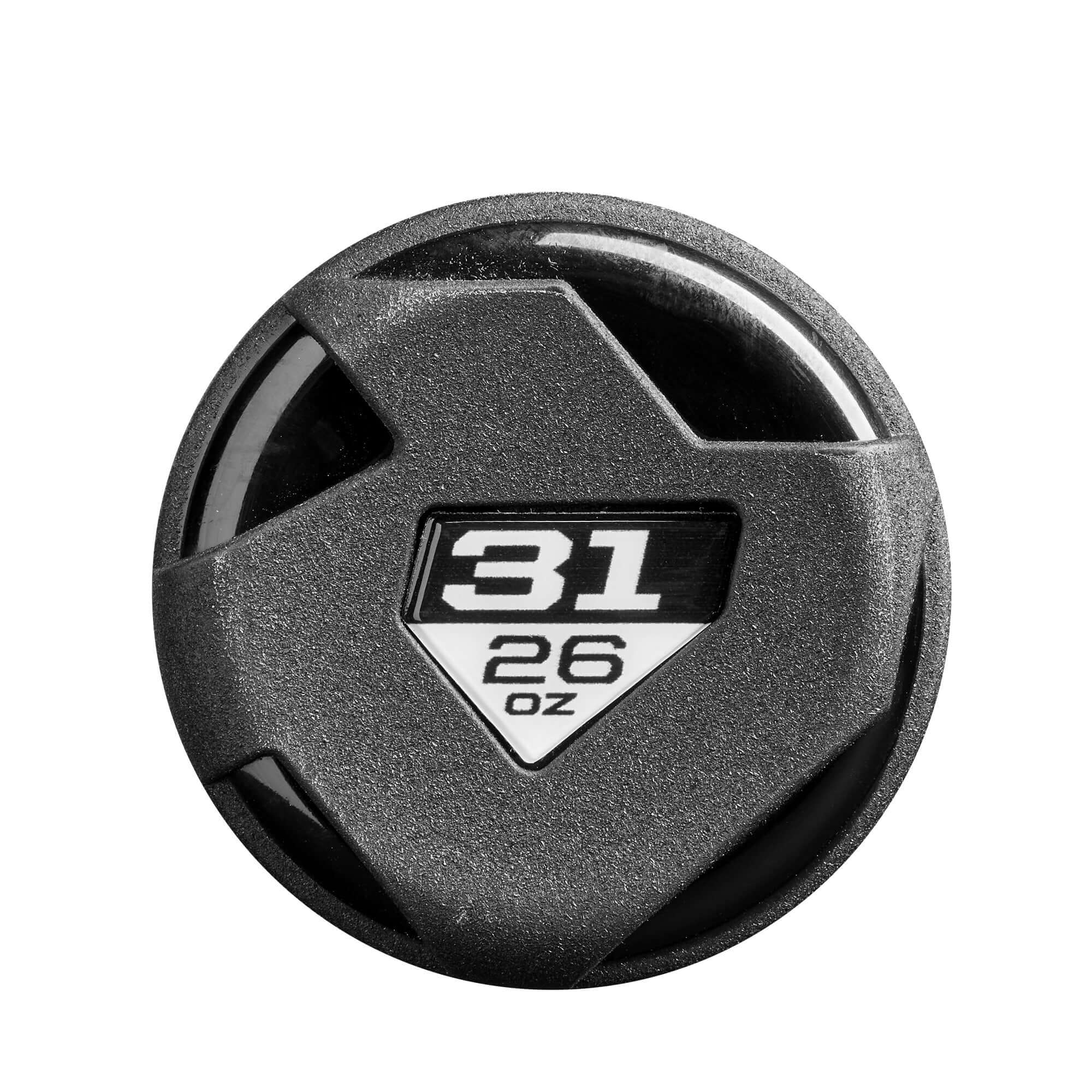 Close-up of DeMarini Zen SL USSSA 2025 Baseball Bat end cap, showing weight and size specifications (31/26 oz).