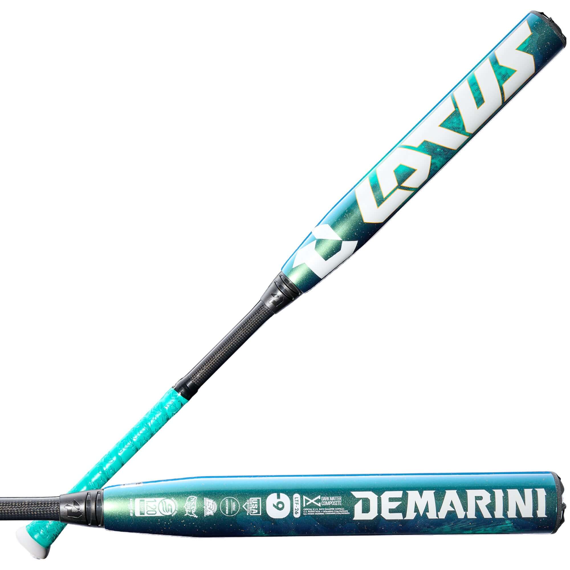 2026 DeMarini Lotus (-9) fastpitch softball bat showcasing its innovative design and Dark Matter Composite barrel.