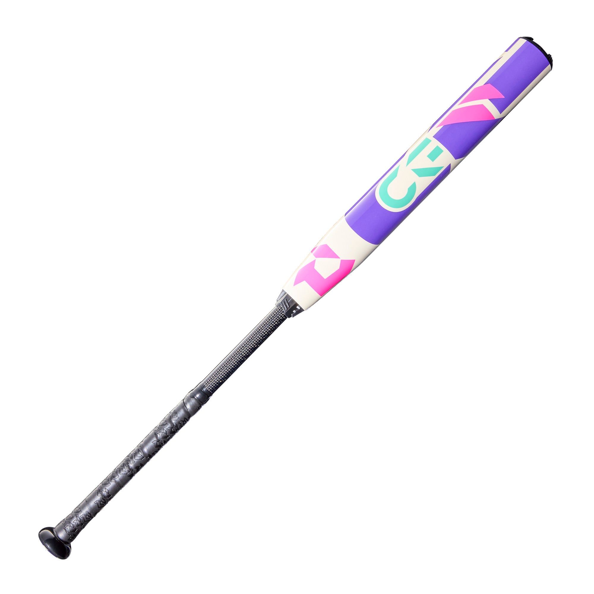 2026 DeMarini CF FP FE (-10) fastpitch softball bat with colorful design, ideal for young players.