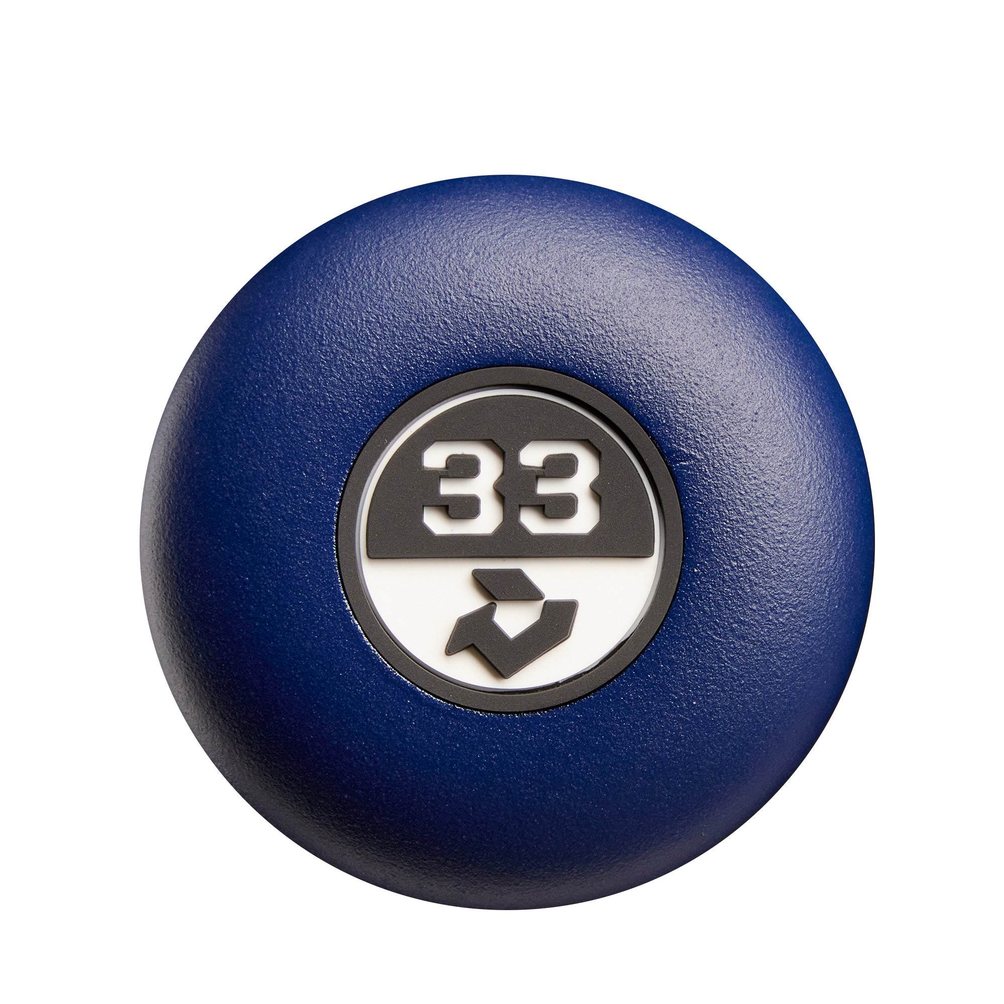 Knob of 2026 DeMarini The Woods Royal BBCOR Bat with standard design and matte textured grip