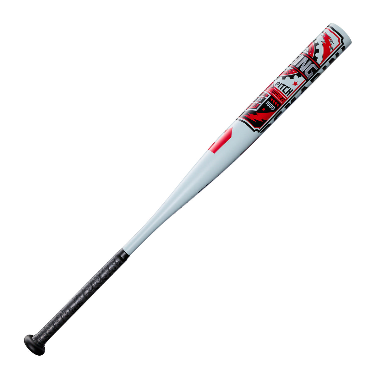 2027 DeMarini Uprising Slowpitch Softball Bat with ZNX Alloy construction, featuring a red and black design.