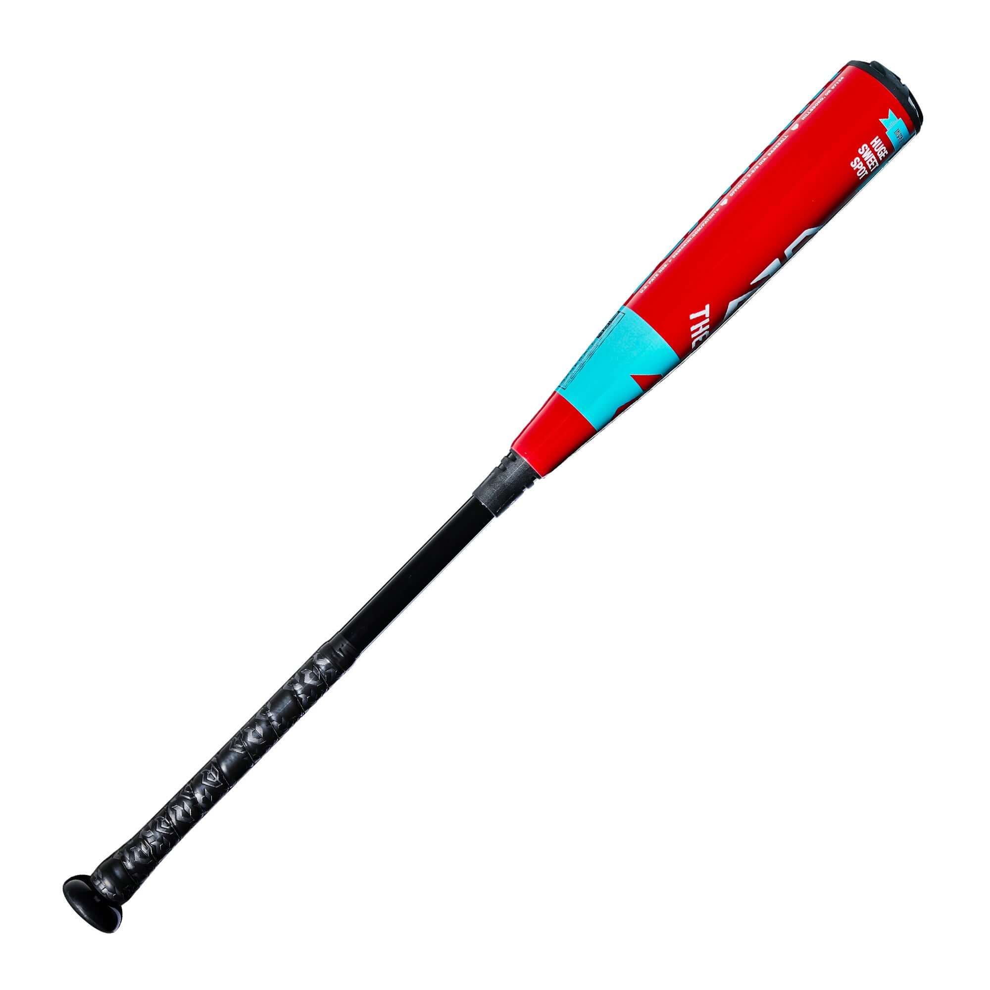 Side profile view of 2027 DeMarini The Goods (-10) USA Baseball Bat in red with visible graphics.
