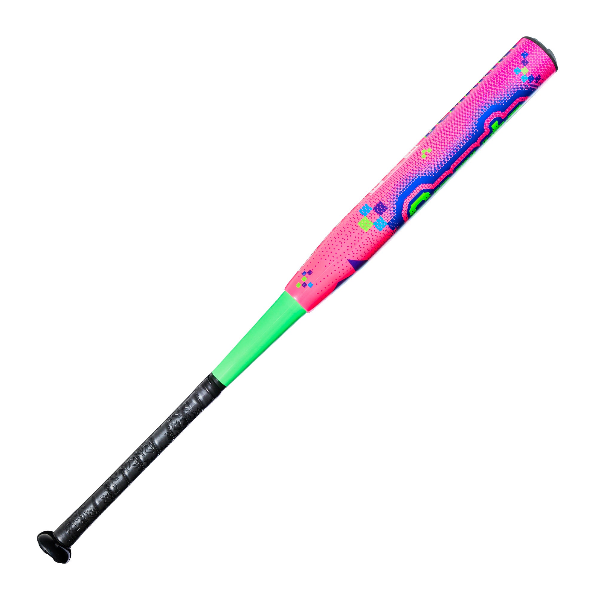 2027 DeMarini Spryte (-12) Fastpitch Softball Bat pink green barrel back view