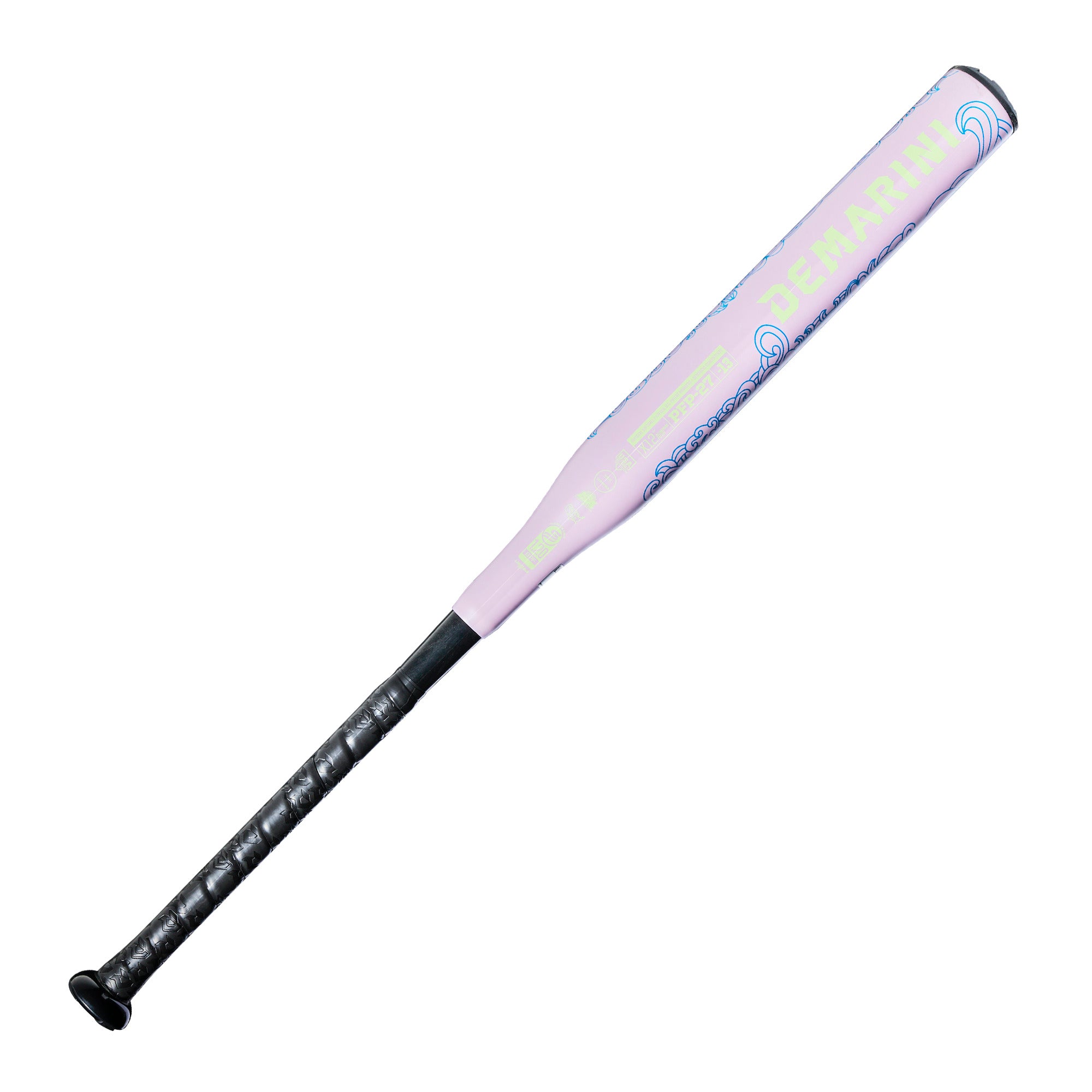 2027 DeMarini Zenith (-13) Fastpitch Softball Bat in light pink and black color scheme.