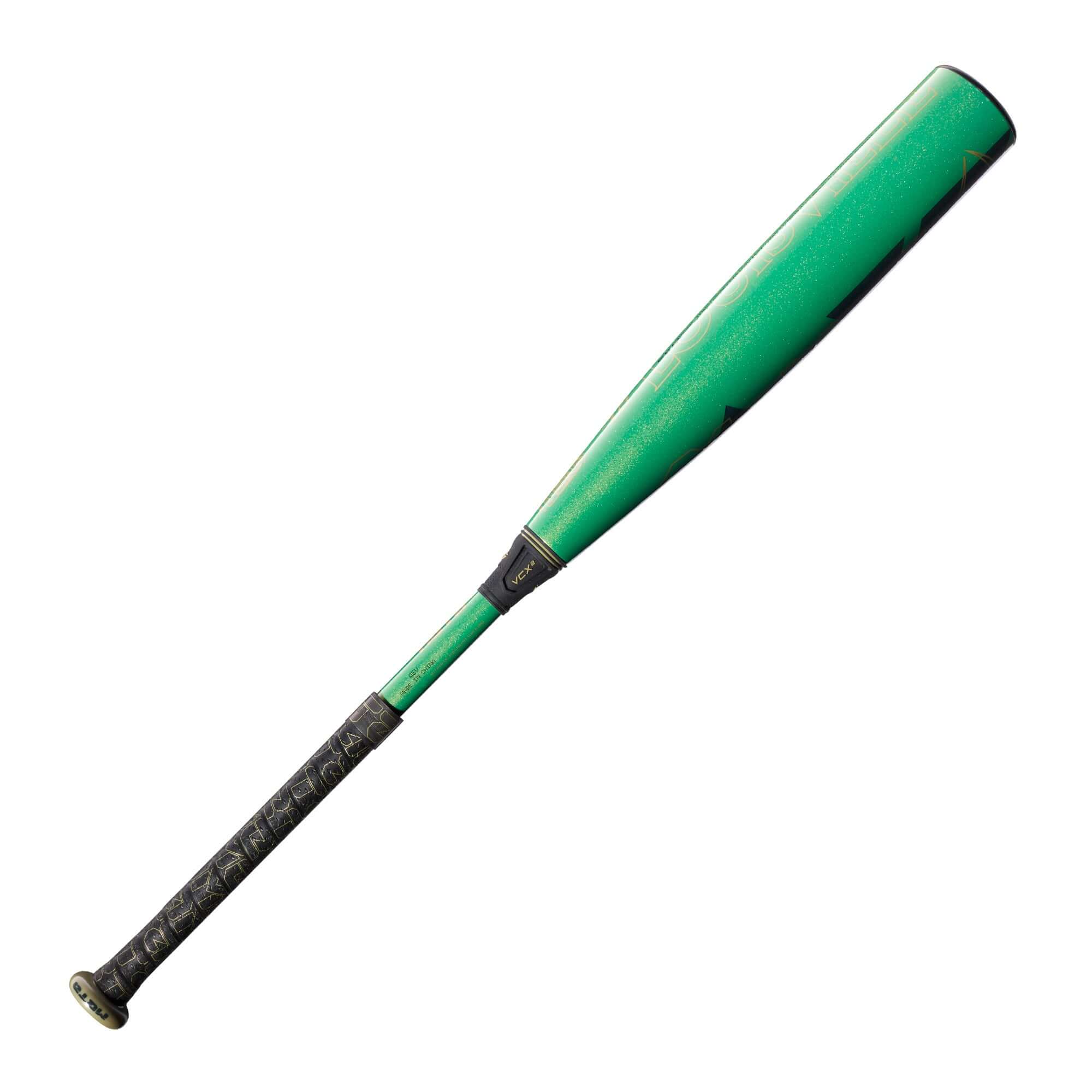 2023 Louisville Slugger Meta (-10) USSSA baseball bat in green, designed for youth players with enhanced control and performance.