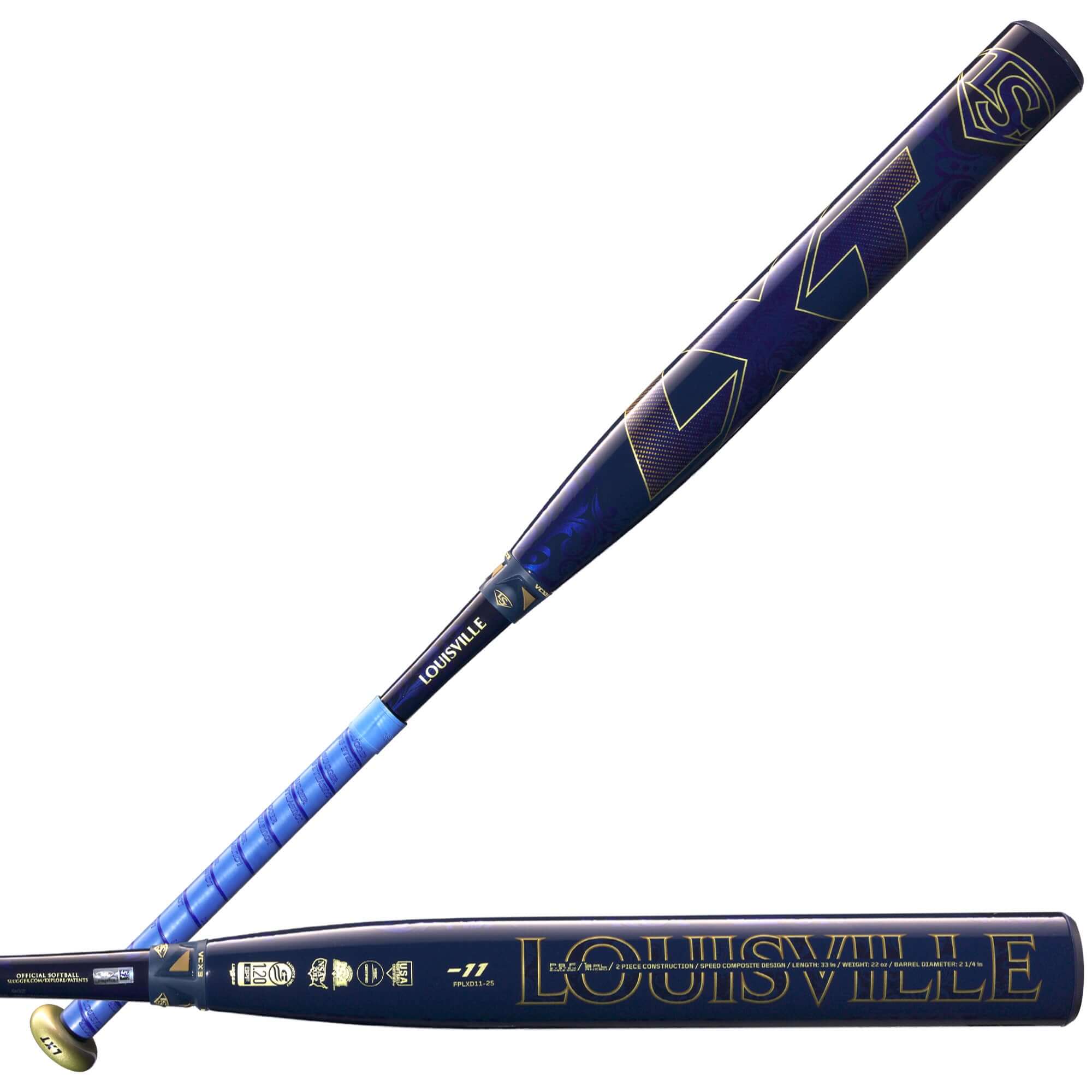 Louisville Slugger LXT 2025 Fastpitch Bat (-11) showcasing signature PBF Technology Speed Composite barrel for optimal performance.