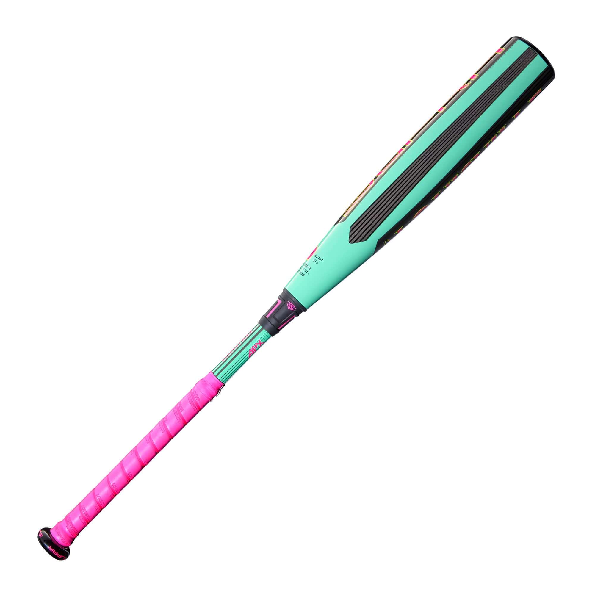2026 Louisville Slugger Supra™ 2 ¾” (-10) USSSA baseball bat in Neon Mint & Pink design