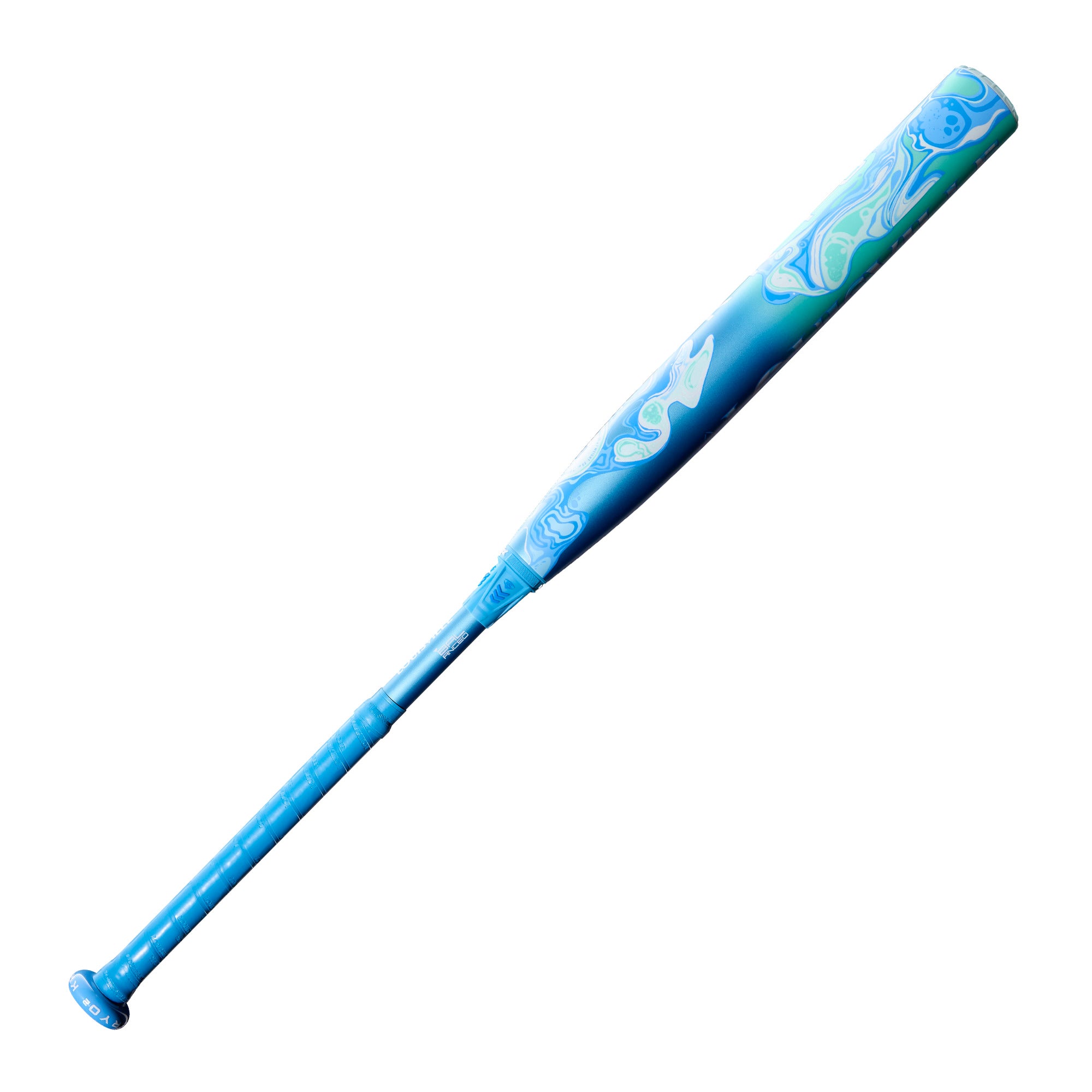 2027 Louisville Slugger Kryo2 FP fastpitch softball bat with aquatic blue finish for elite hitters.
