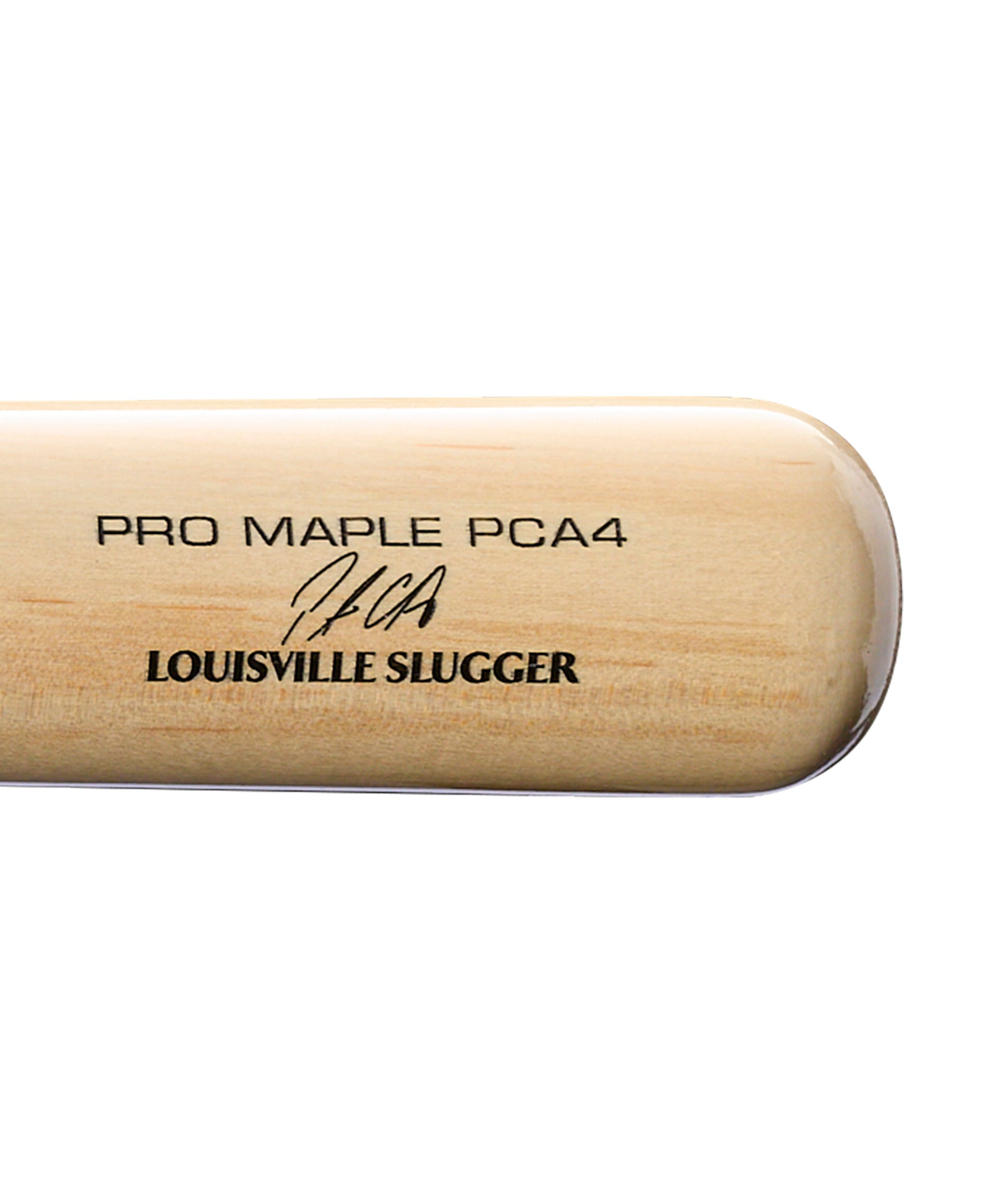 Louisville Pro Prime Signature Series PCA4 Maple Baseball Bat close-up with Pete Crow-Armstrong signature.