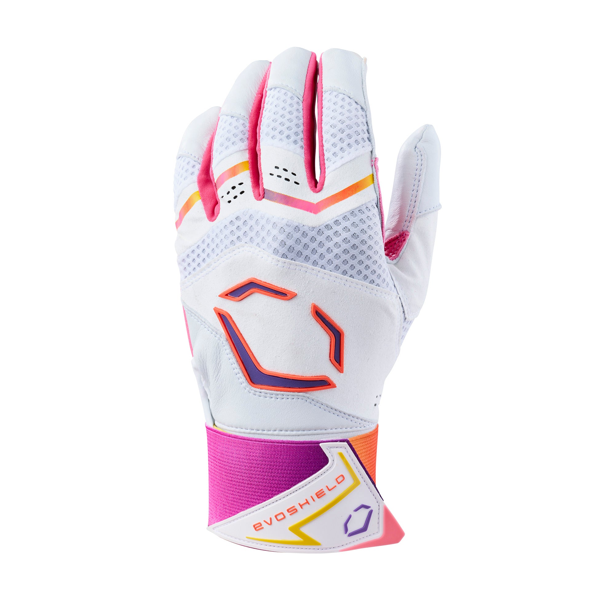 Evoshield X-SRZ Gradient Carbyne Adult Batting Gloves with Strap - Team White/Orange