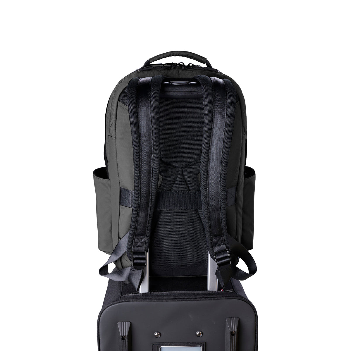 Back view of EvoShield Exec 2.0 Backpack showing shoulder straps and travel-friendly design.