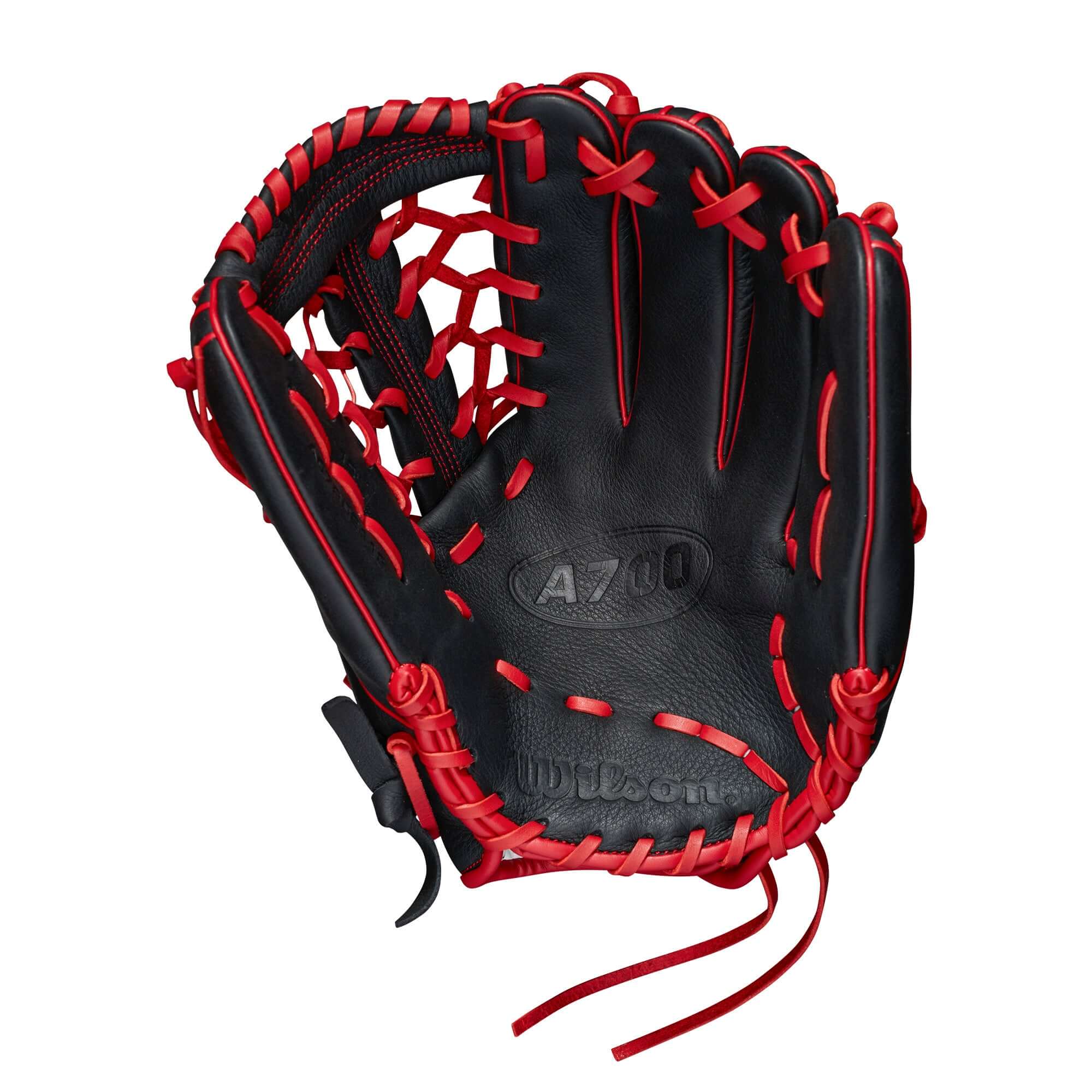 Wilson A700  Baseball 12" 12 Black/Black/Red