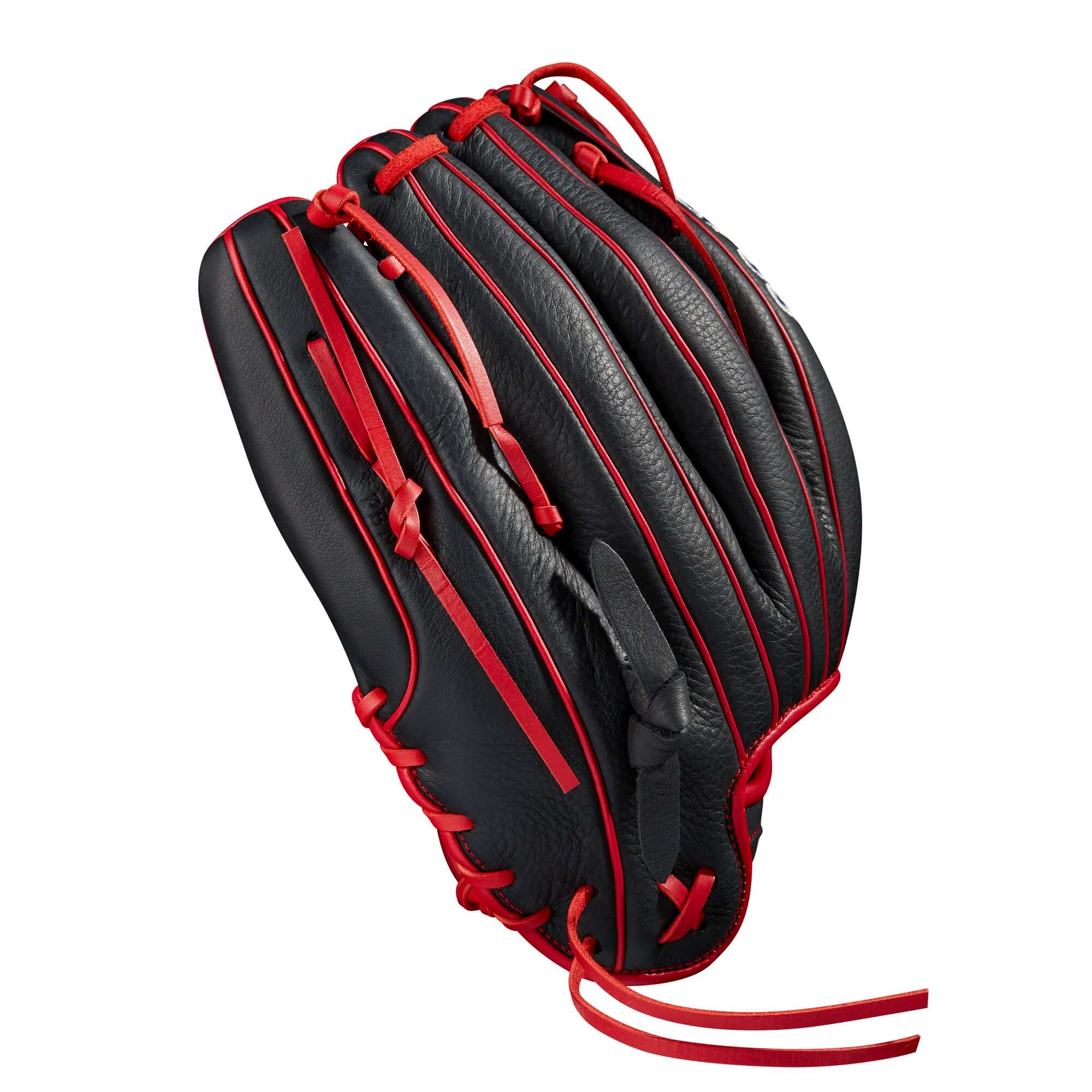 Wilson A700 12 Outfield Glove in Black/Red, Full Grain Leather