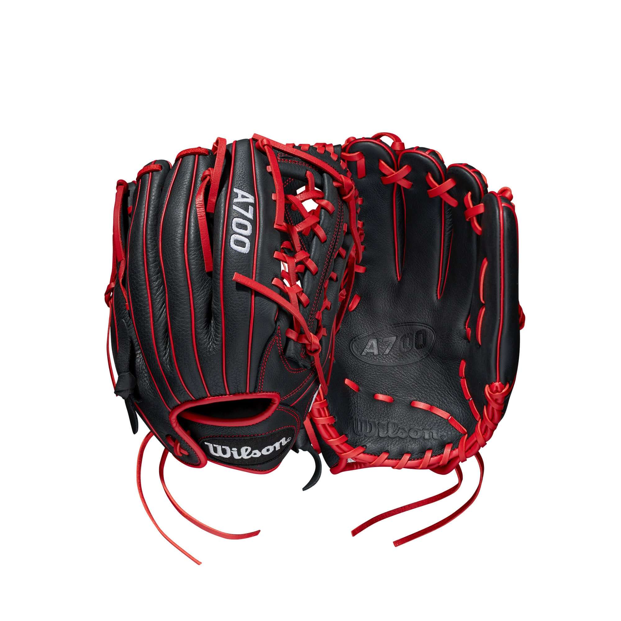 Wilson A700  Baseball 12" 12 Black/Black/Red