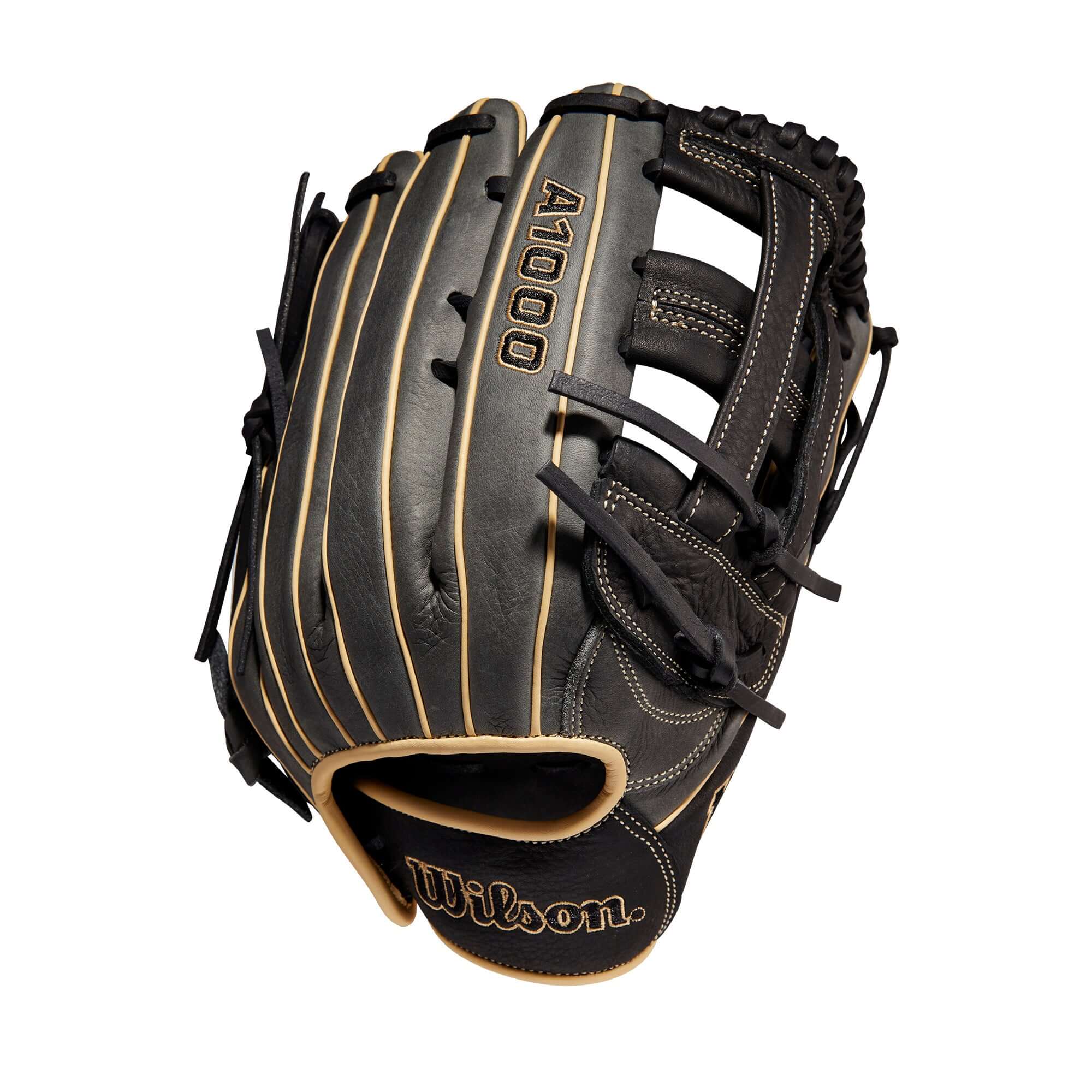 Wilson A1000 1750 LHT 12.5 Grey/Black/Blonde baseball glove with Dual Post Web