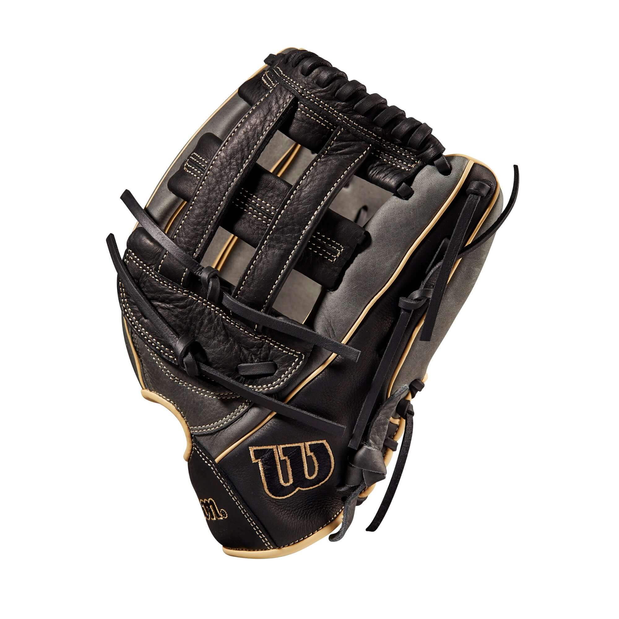 Wilson A1000 1750 LHT 12.5 Grey/Black/Blonde baseball glove with Dual Post Web