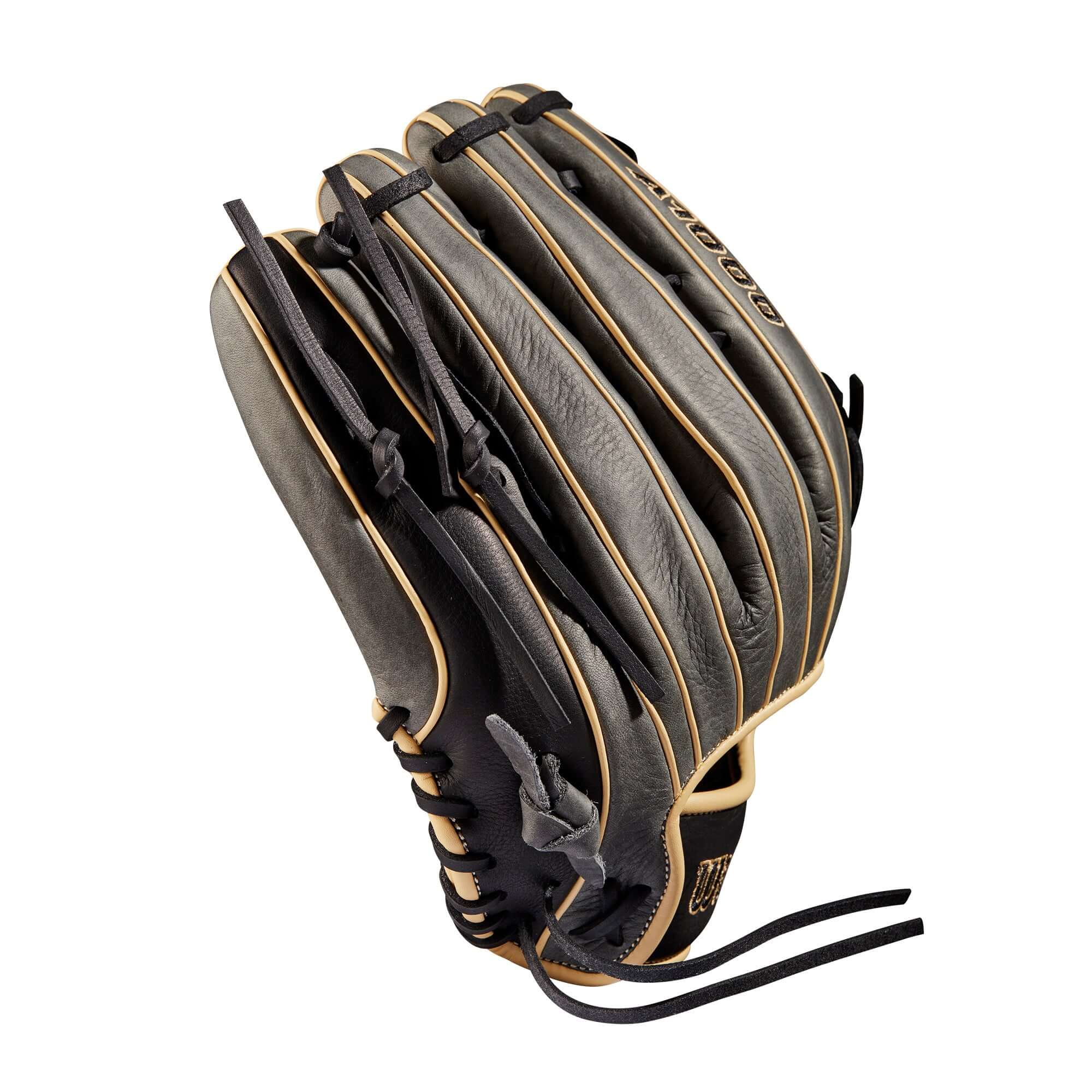 Wilson A1000 1750 LHT 12.5 Grey/Black/Blonde baseball glove with Dual Post Web