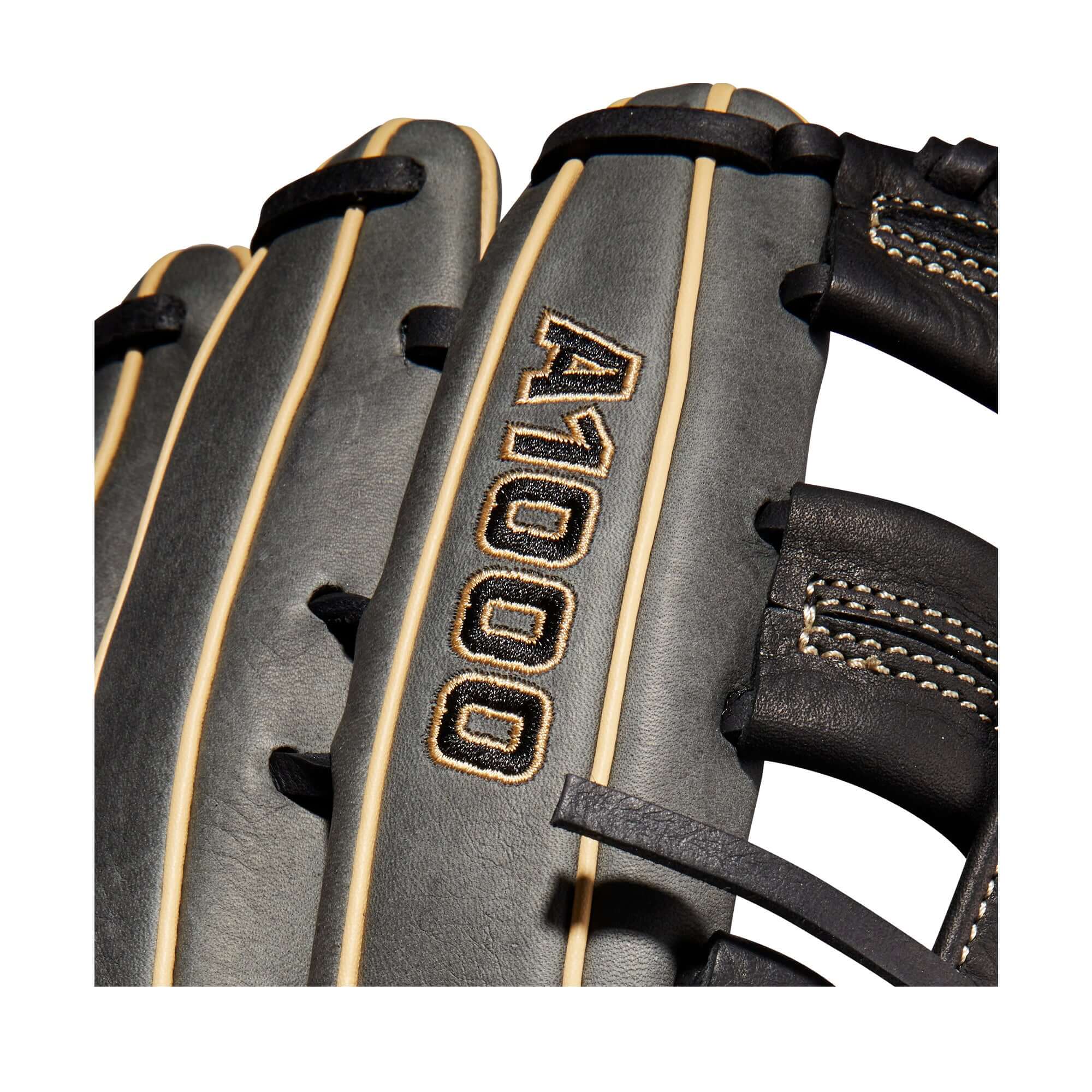 Wilson A1000 1750 LHT 12.5 Grey/Black/Blonde baseball glove with Dual Post Web