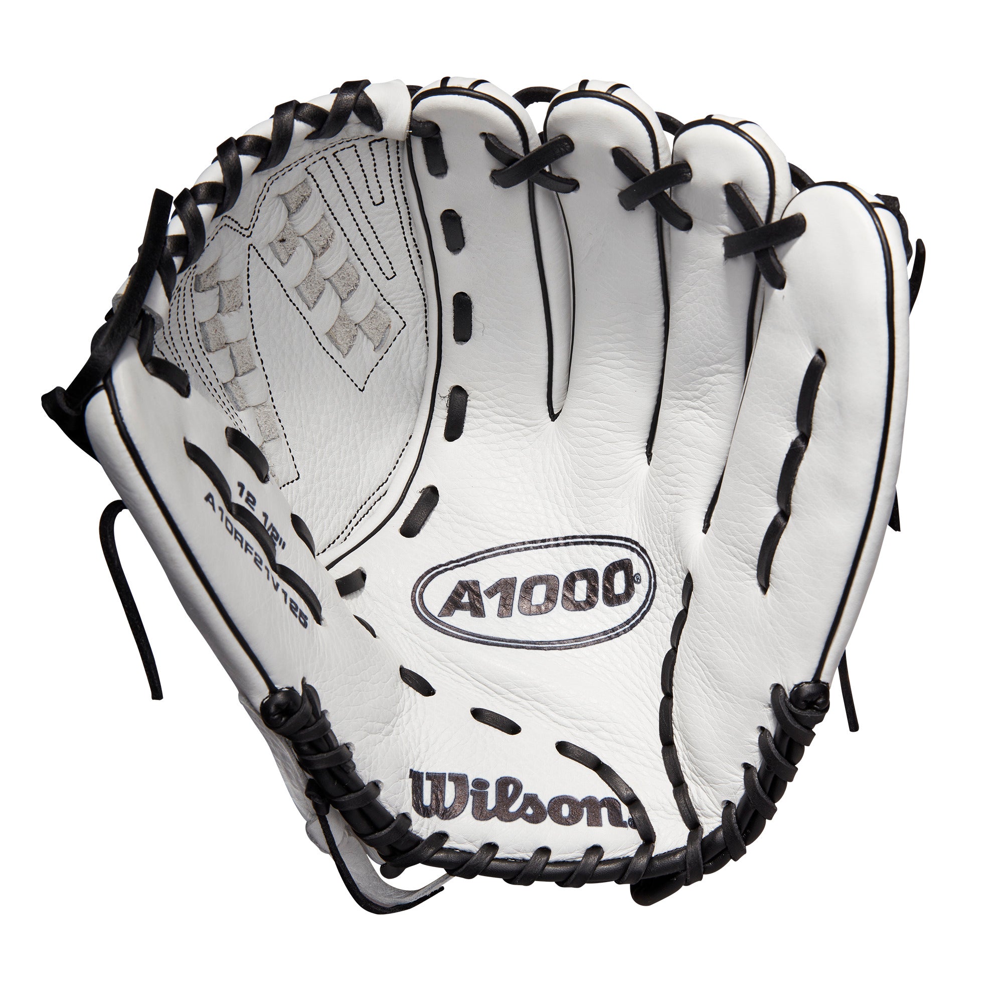 Wilson A1000  Fastpitch  Outfield/Pitcher's glove V125 12.5 White/White/Black & Blonde