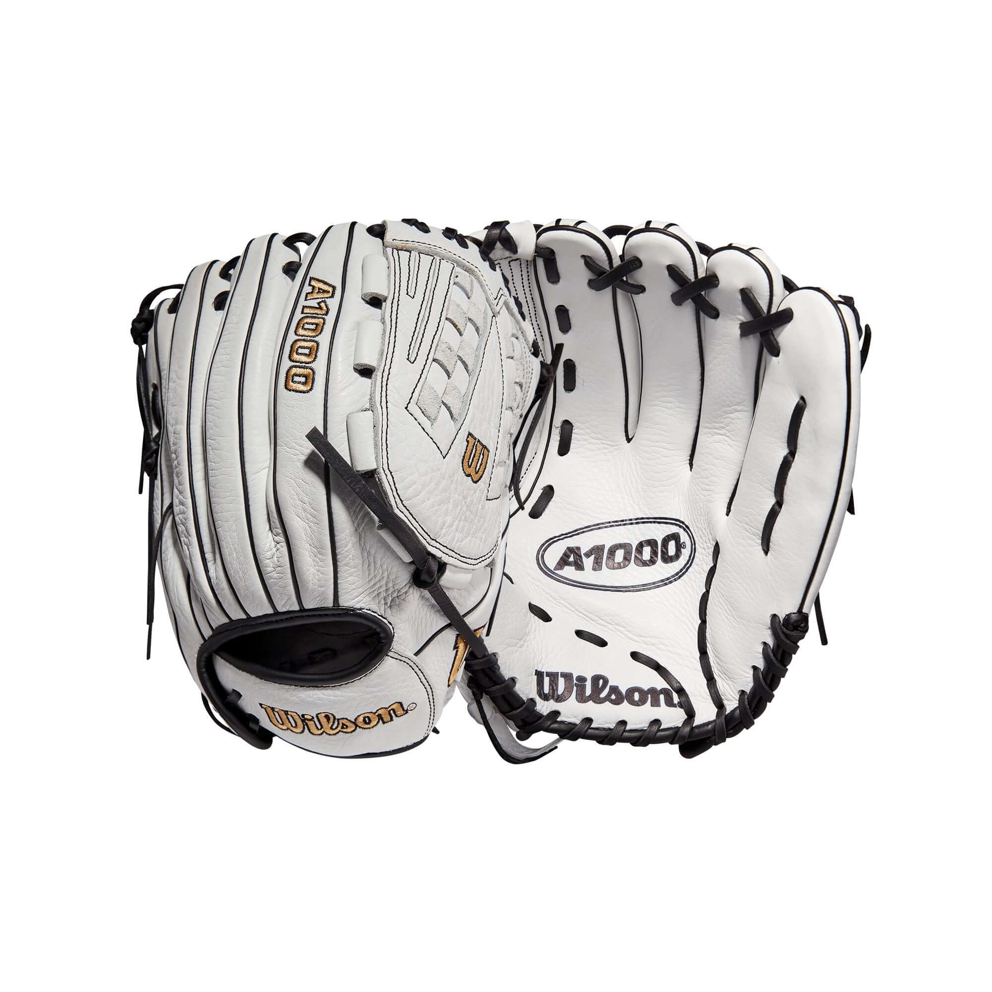 Wilson A1000  Fastpitch  Outfield/Pitcher's glove V125 12.5 White/White/Black & Blonde