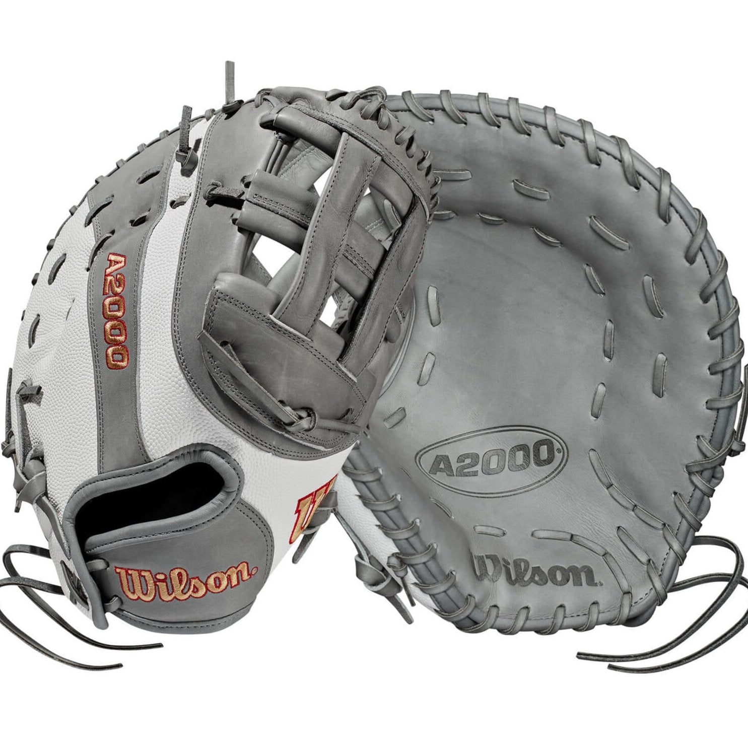 Wilson A2000  Fastpitch FP1B w/SuperSkin (1B) 12 Grey/White SS/Grey