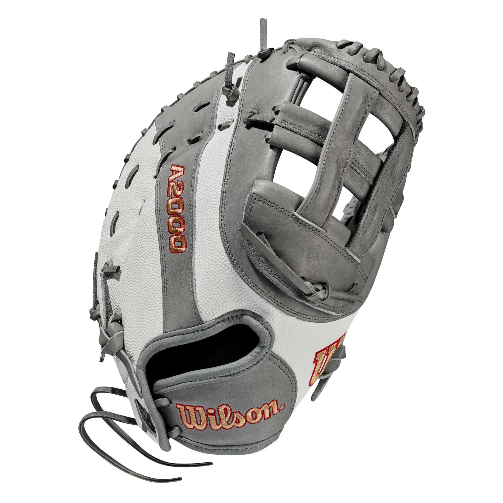 Wilson A2000  Fastpitch FP1B w/SuperSkin (1B) LHT 12 Grey/White SS/Grey