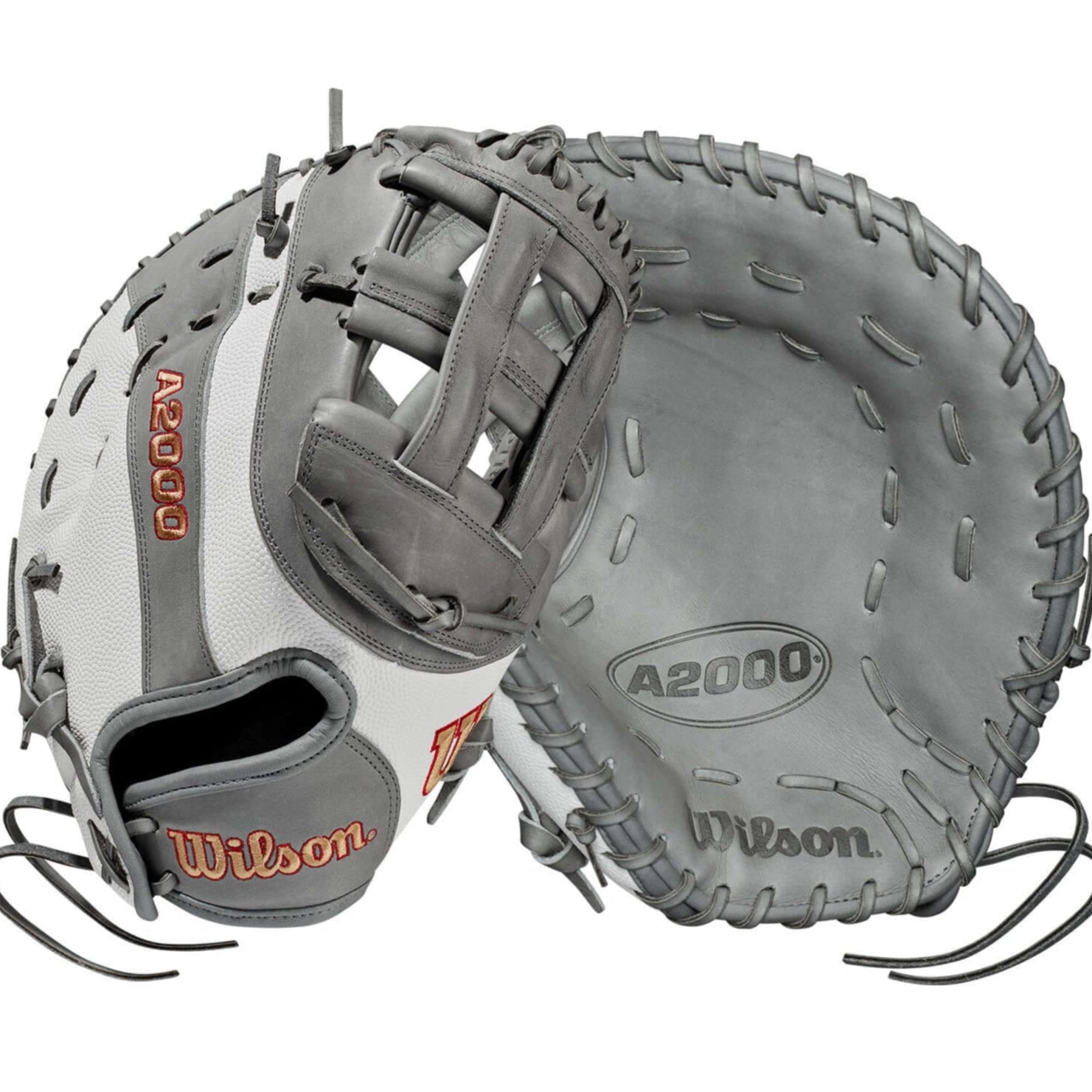 Wilson A2000  Fastpitch FP1B w/SuperSkin (1B) LHT 12 Grey/White SS/Grey