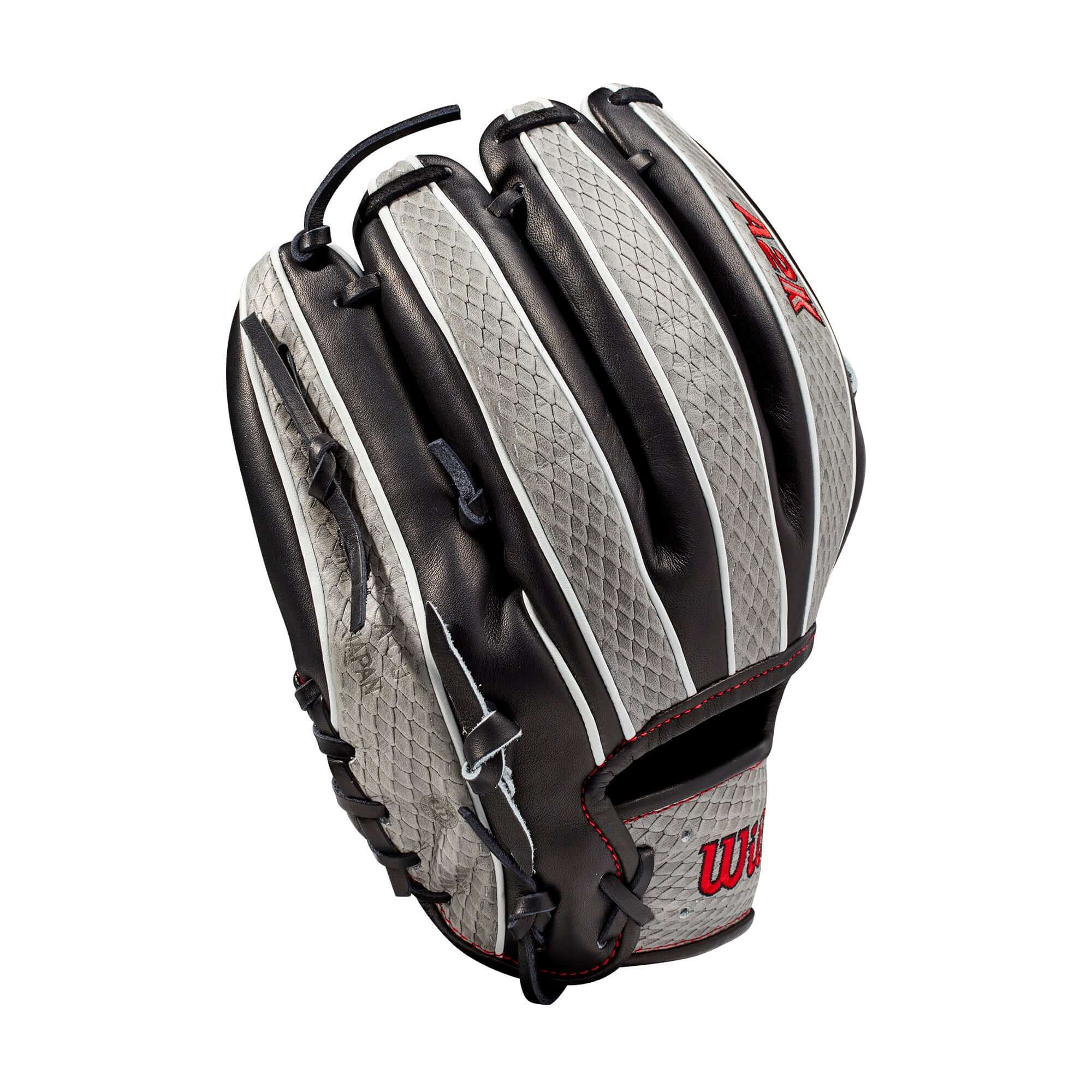 Wilson 100 GOTM December 2020 Custom A2K 1786 glove in grey and black for enhanced performance.